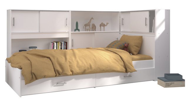 Parisot Stauraumbett Snoop (Bett 90x200 in weiß, Set), mit 2 Regalelementen günstig online kaufen