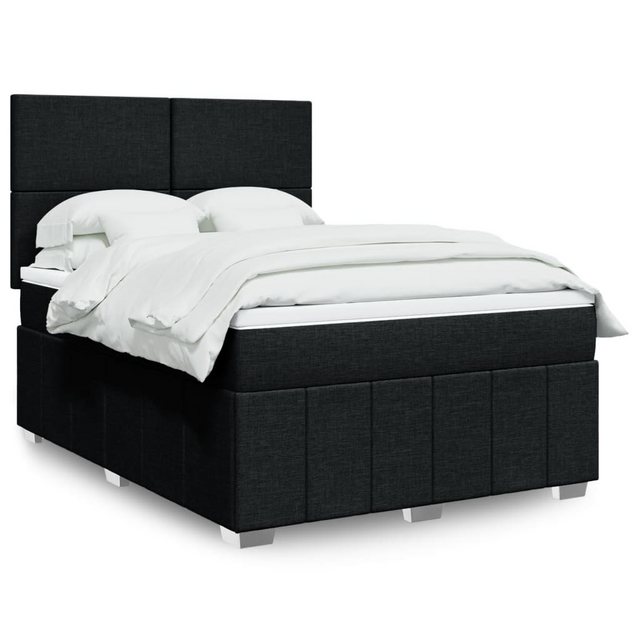 vidaXL Boxspringbett, Boxspringbett mit Matratze Schwarz 140x190 cm Stoff günstig online kaufen