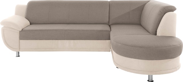 TRENDMANUFAKTUR Ecksofa "Rondo 3, zeitlos und bequem, Materialmix, breite A günstig online kaufen