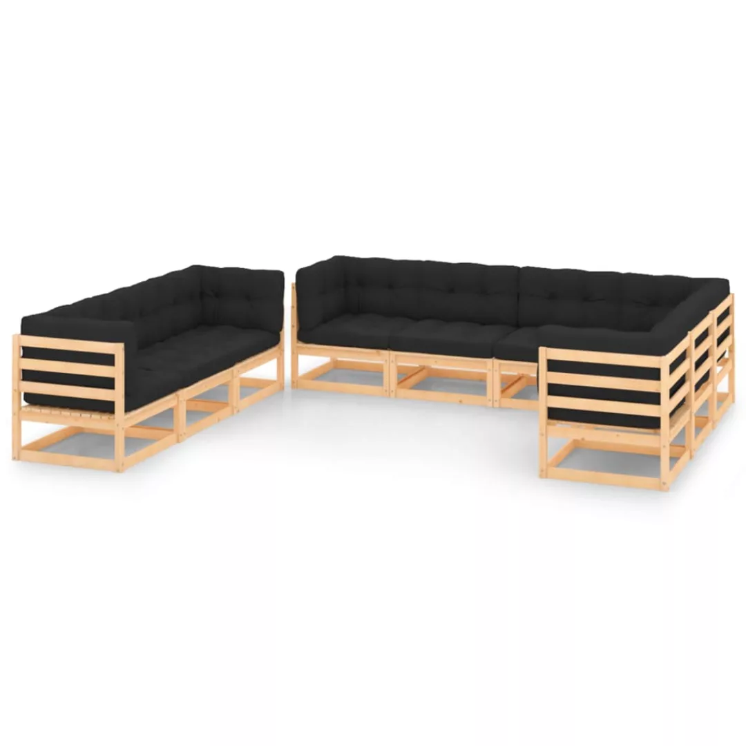 9-tlg. Garten-lounge-set Mit Kissen Massivholz Kiefer günstig online kaufen