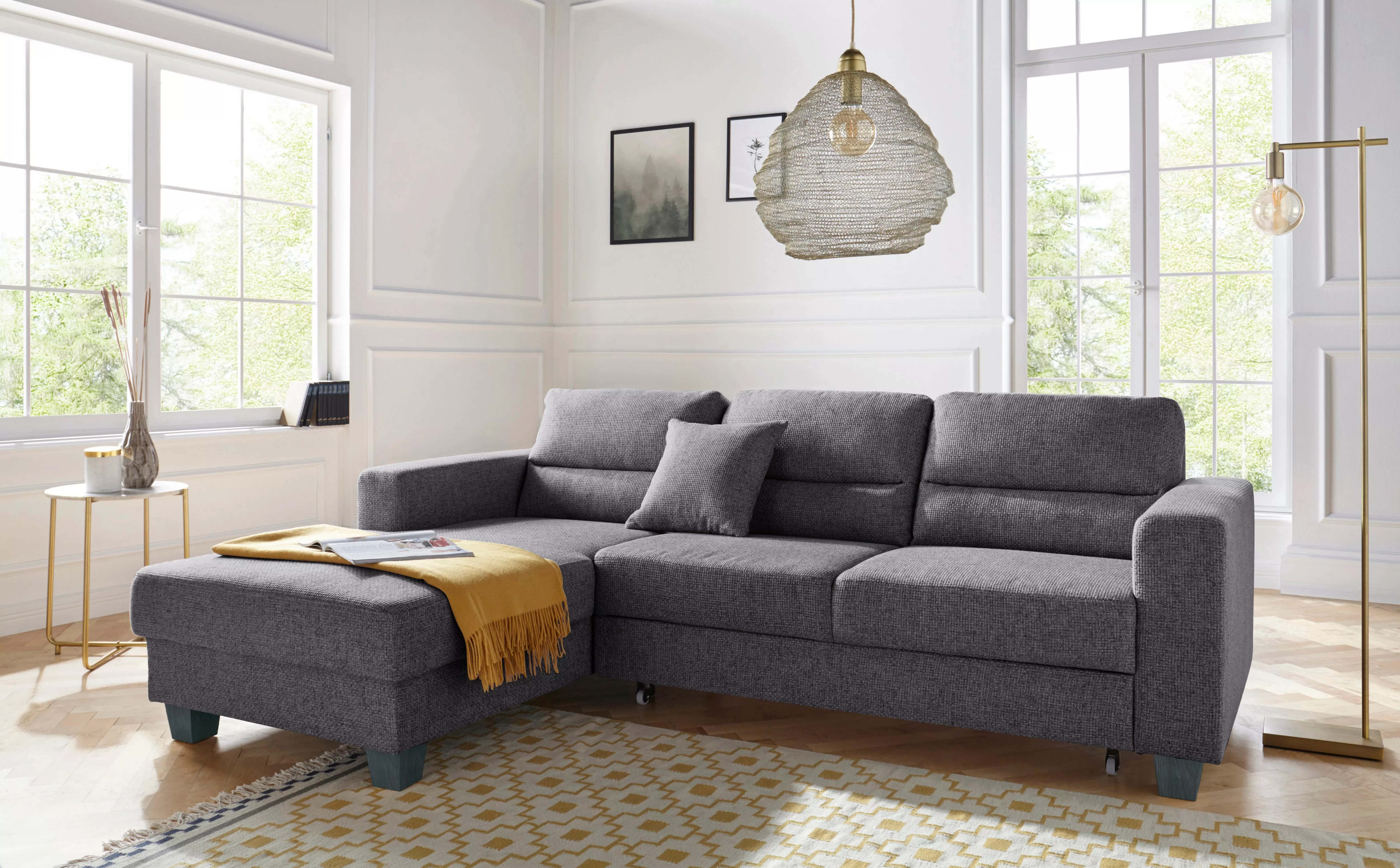 TRENDMANUFAKTUR Ecksofa "Chamber, zeitlos und modern, hoher Sitzkomfort, L- günstig online kaufen