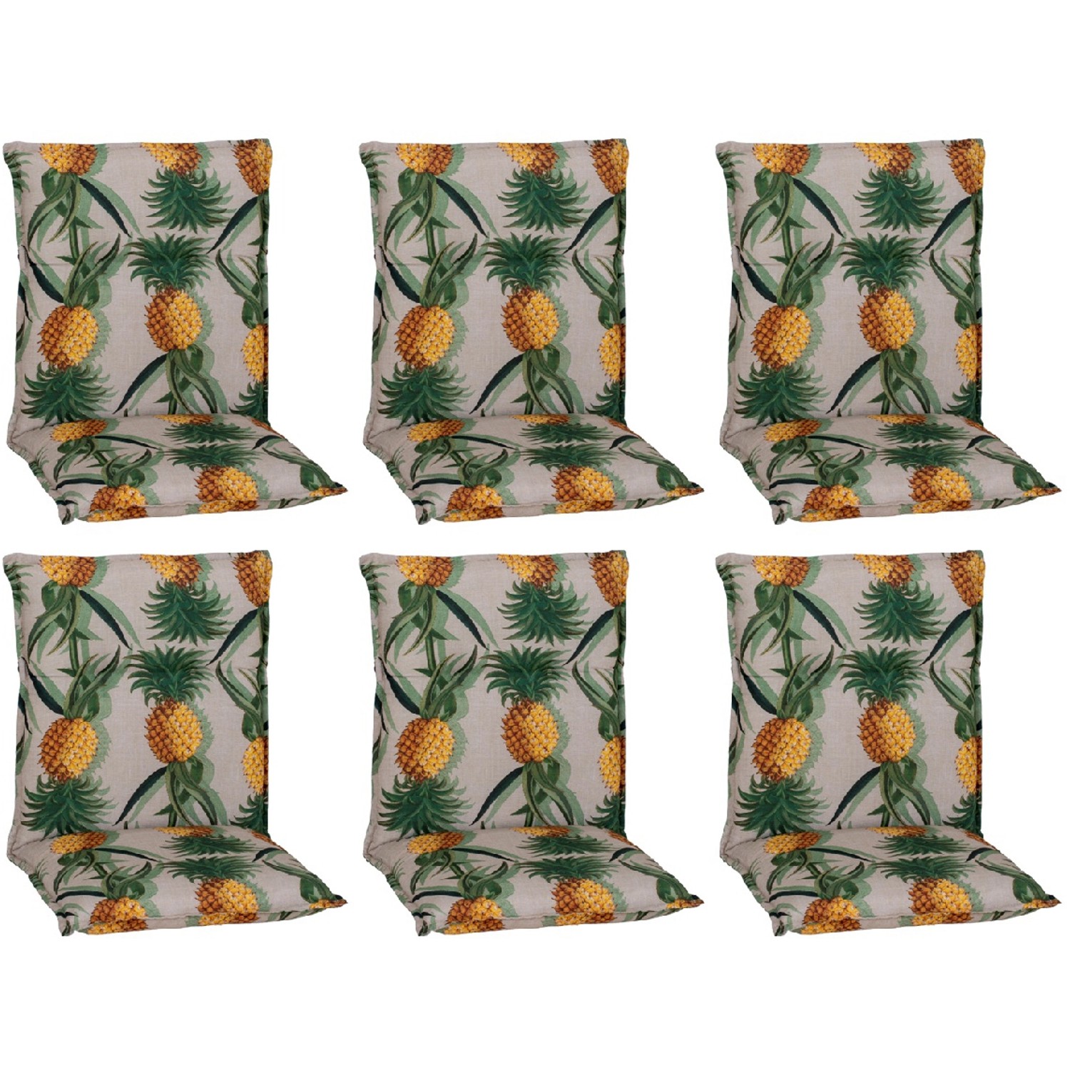 Beo Sitzauflage Niedriglehner Treffelstein 6er-Set Ananas-Motiv günstig online kaufen