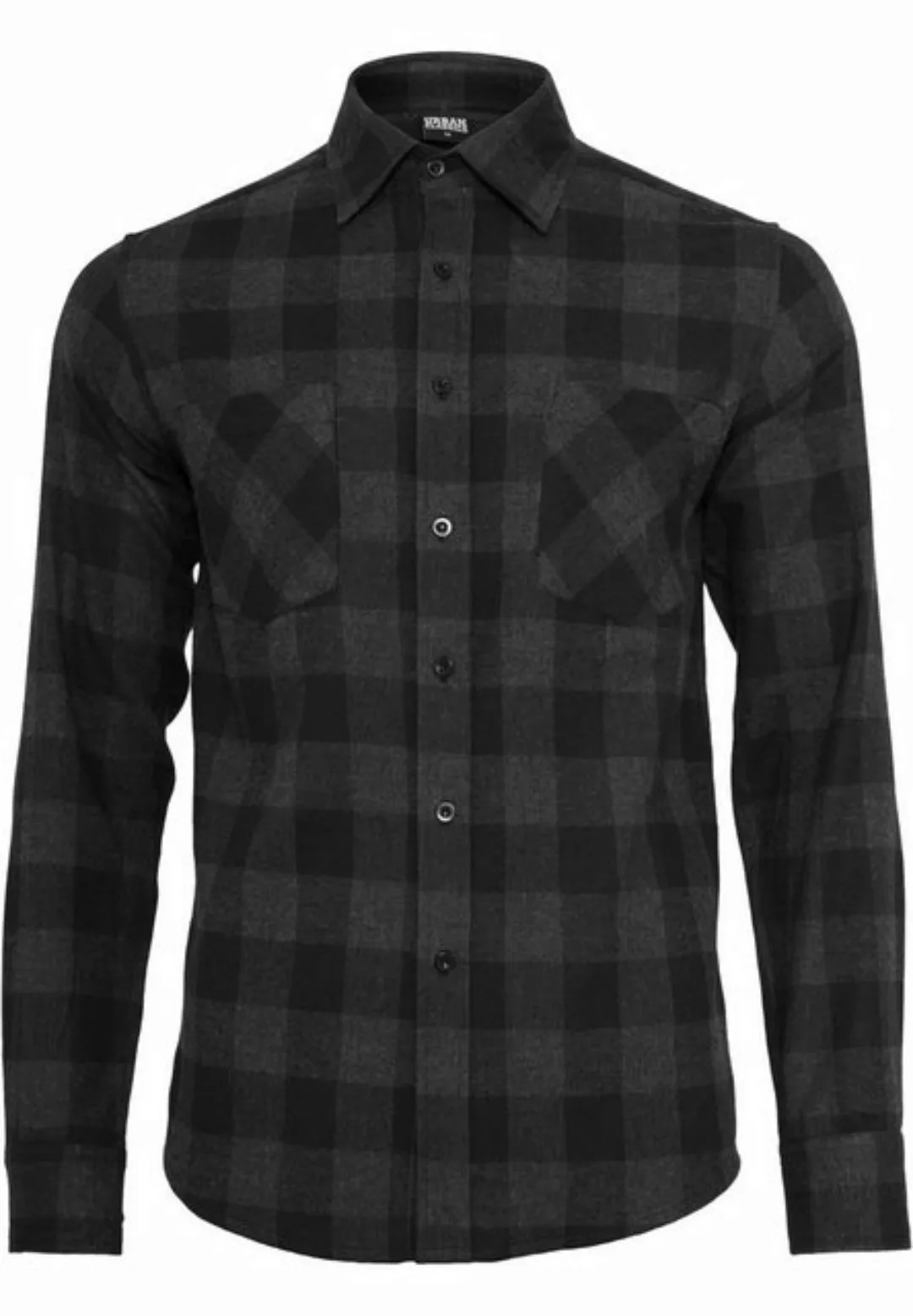 Urban Classics Checked Flanell Shirt TB297 Black Burgundy günstig online kaufen