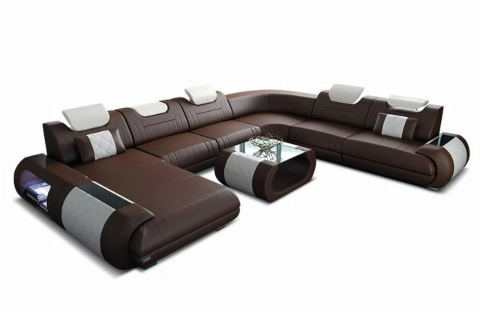 Sofa Dreams Wohnlandschaft Sofa Ledercouch Leder Rimini XXL U Form Ledersof günstig online kaufen