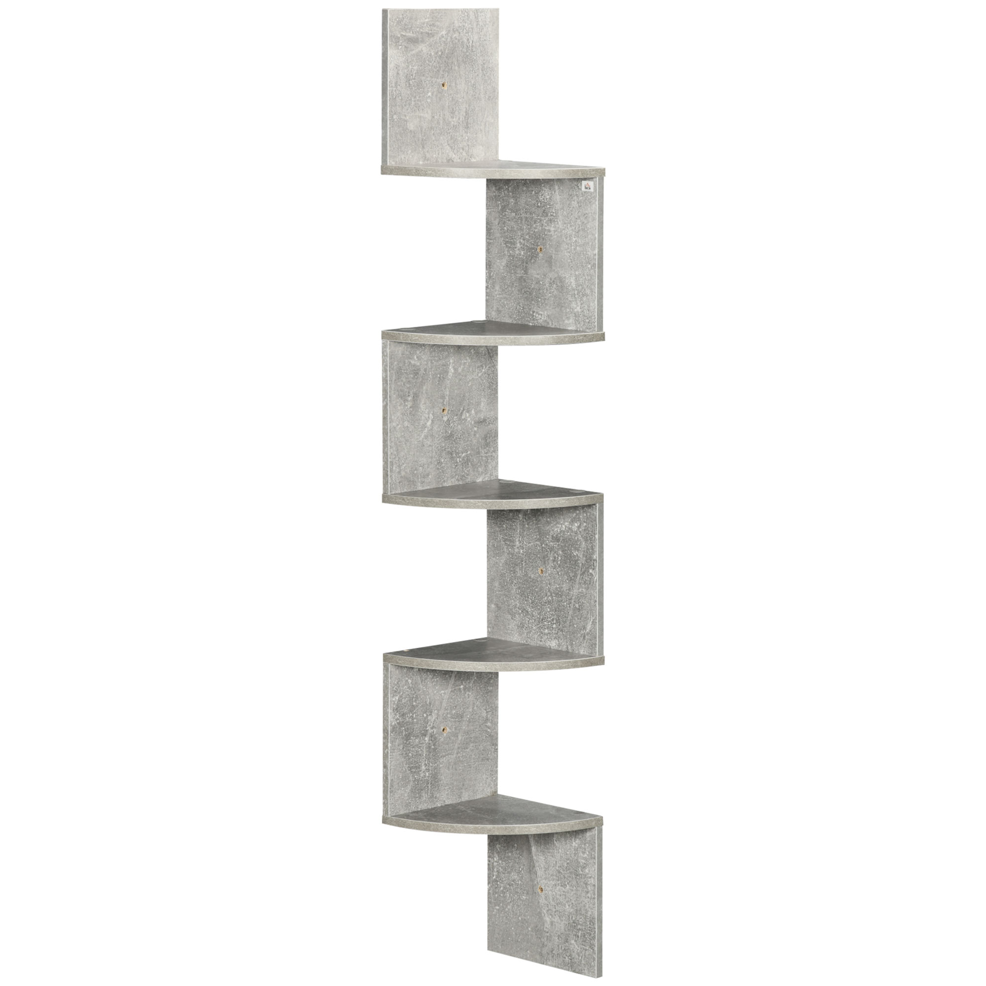 HOMCOM Eckregal Wandregal Zick-Zack-Design 20L x 20B x 126H cm 5 Ebenen Hol günstig online kaufen
