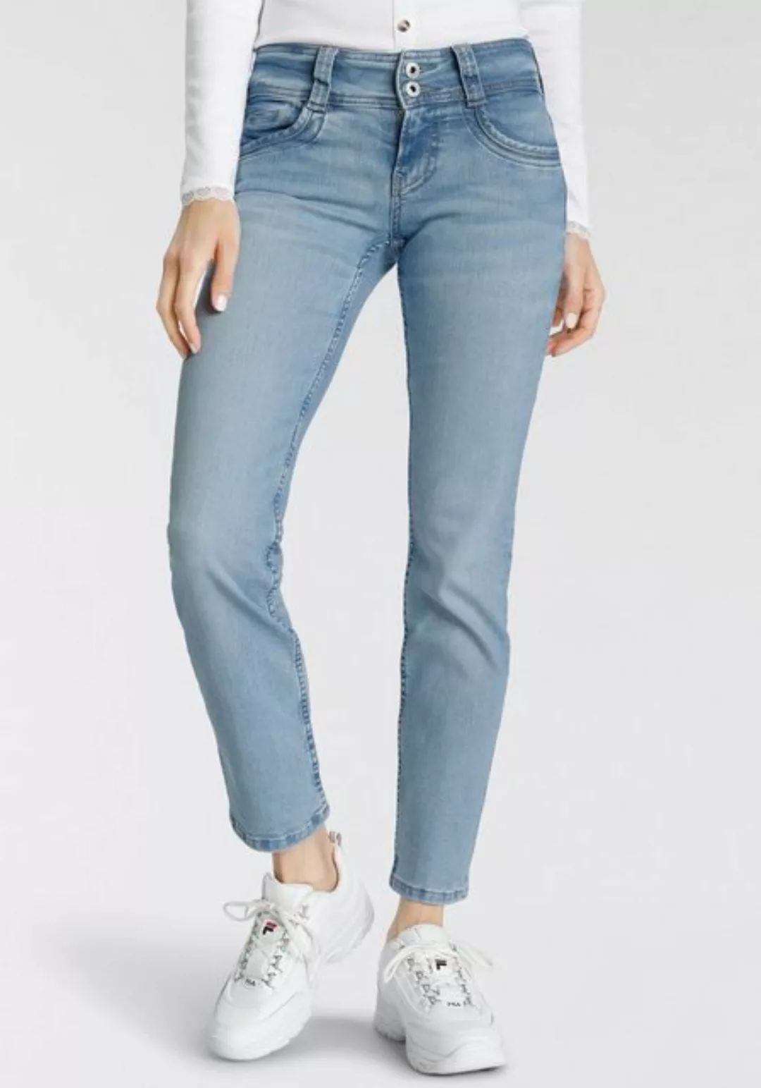 Pepe Jeans Damen Jeans Gen - Regular Fit - Blau - Royal Dark günstig online kaufen