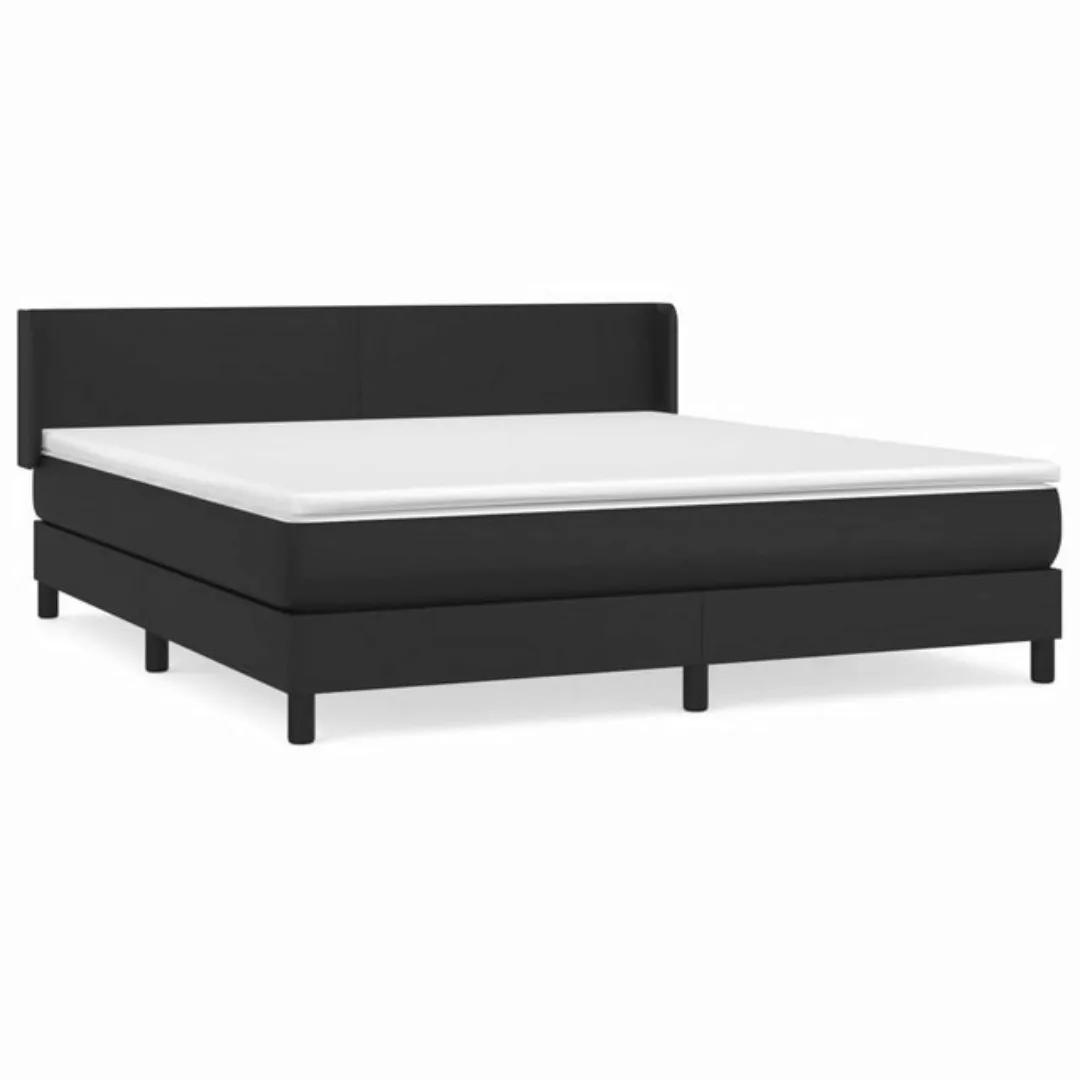 vidaXL Bettgestell Boxspringbett mit Matratze Schwarz 160x200 cm Kunstleder günstig online kaufen