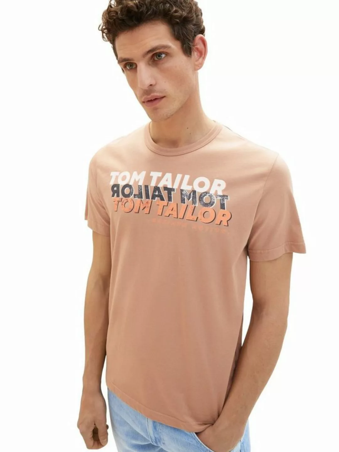 TOM TAILOR T-Shirt WORDING LOGO (1-tlg) aus Baumwolle günstig online kaufen