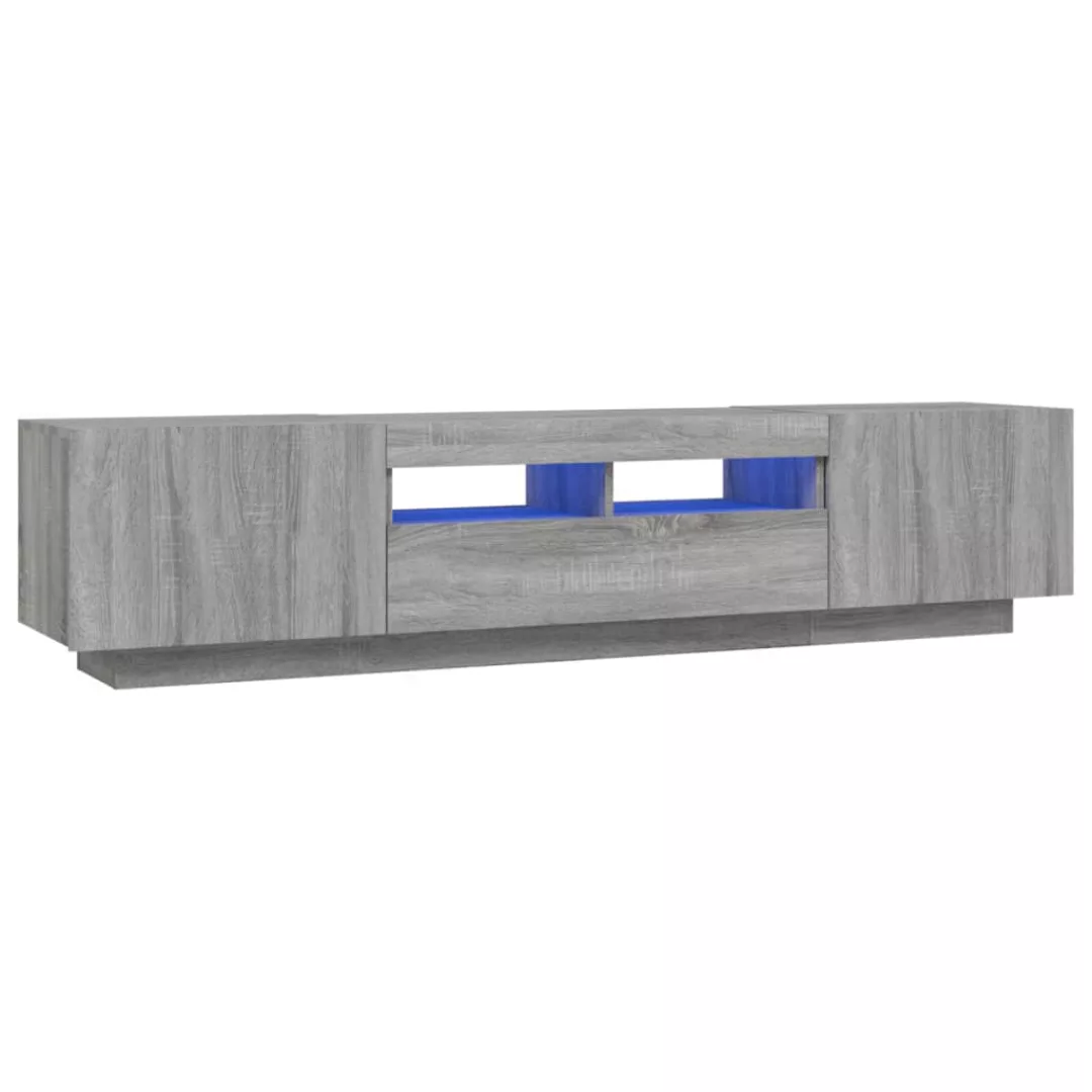 Vidaxl 2-tlg. Tv-schrank-set Led-leuchten Grau Sonoma Holzwerkstoff günstig online kaufen