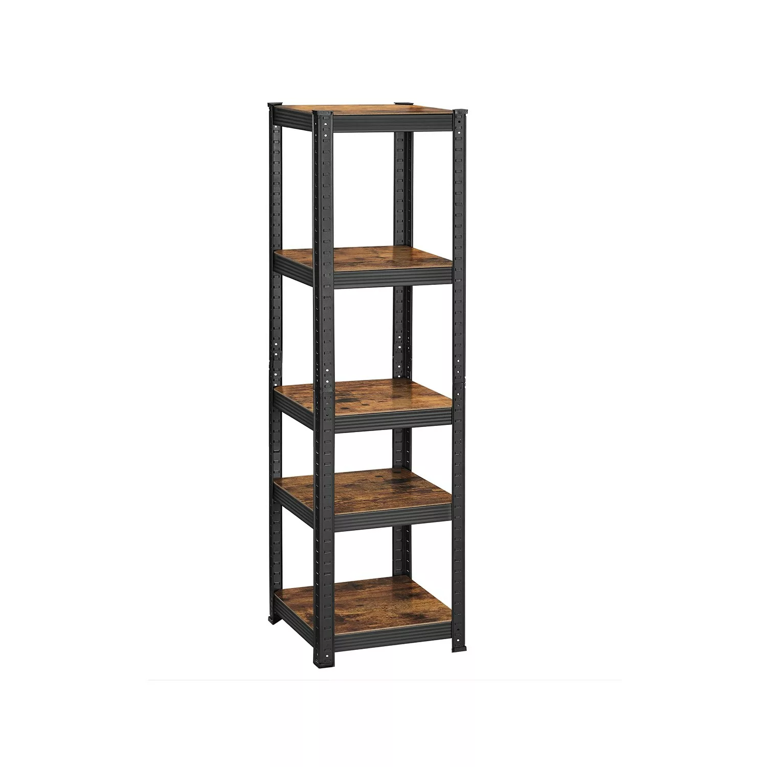 Songmics Schwerlastregal 37 cm x 37 cm x 150 cm Braun-Schwarz günstig online kaufen
