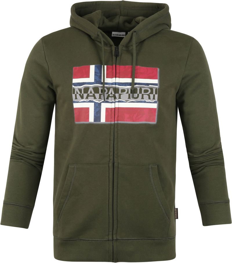 Napapijri Bench Strickjacke Dunkelgrün - Größe XXL günstig online kaufen