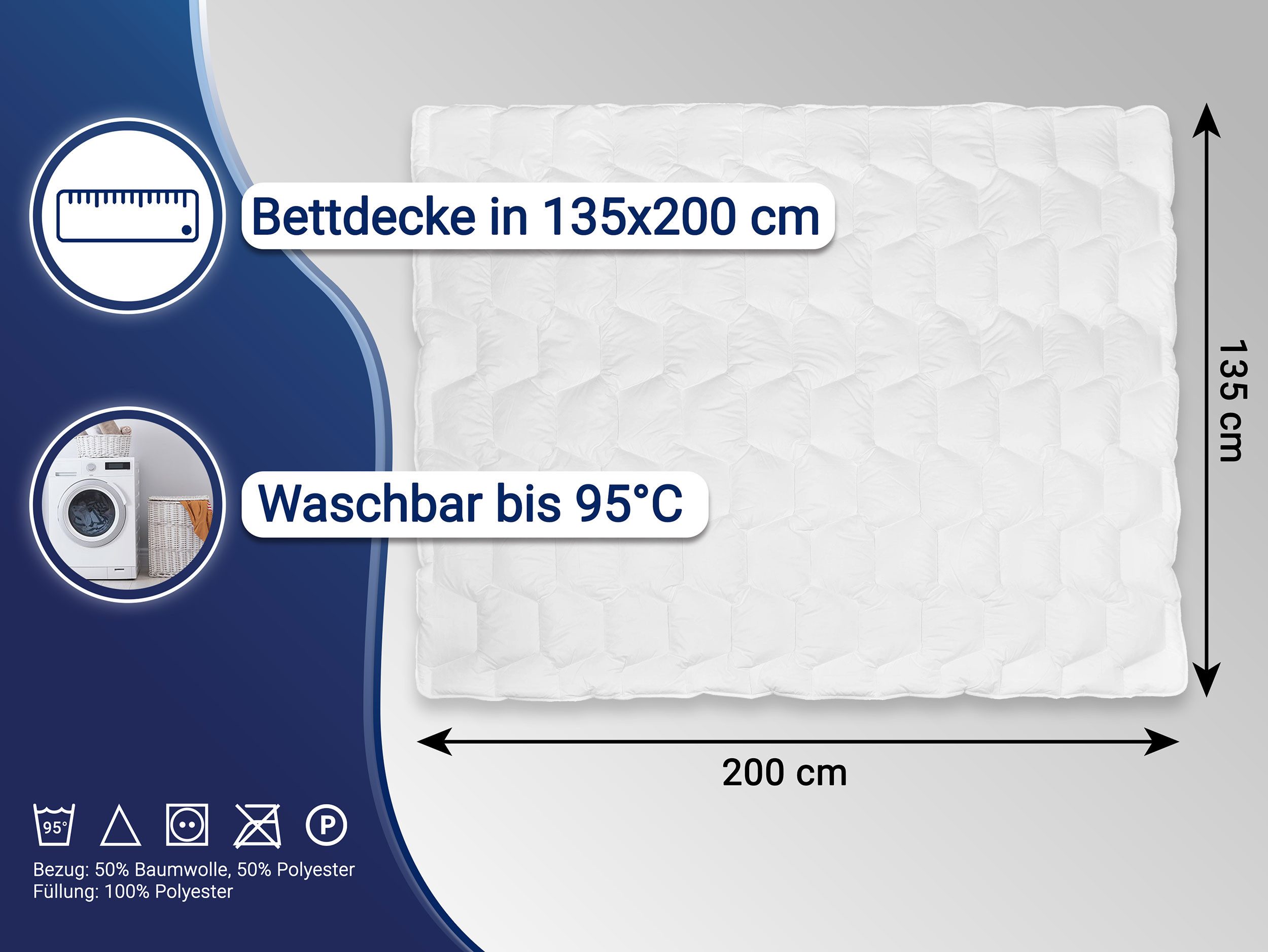 ZOLLNER Microfaserbettdecke, 135 x 200 cm, günstig online kaufen