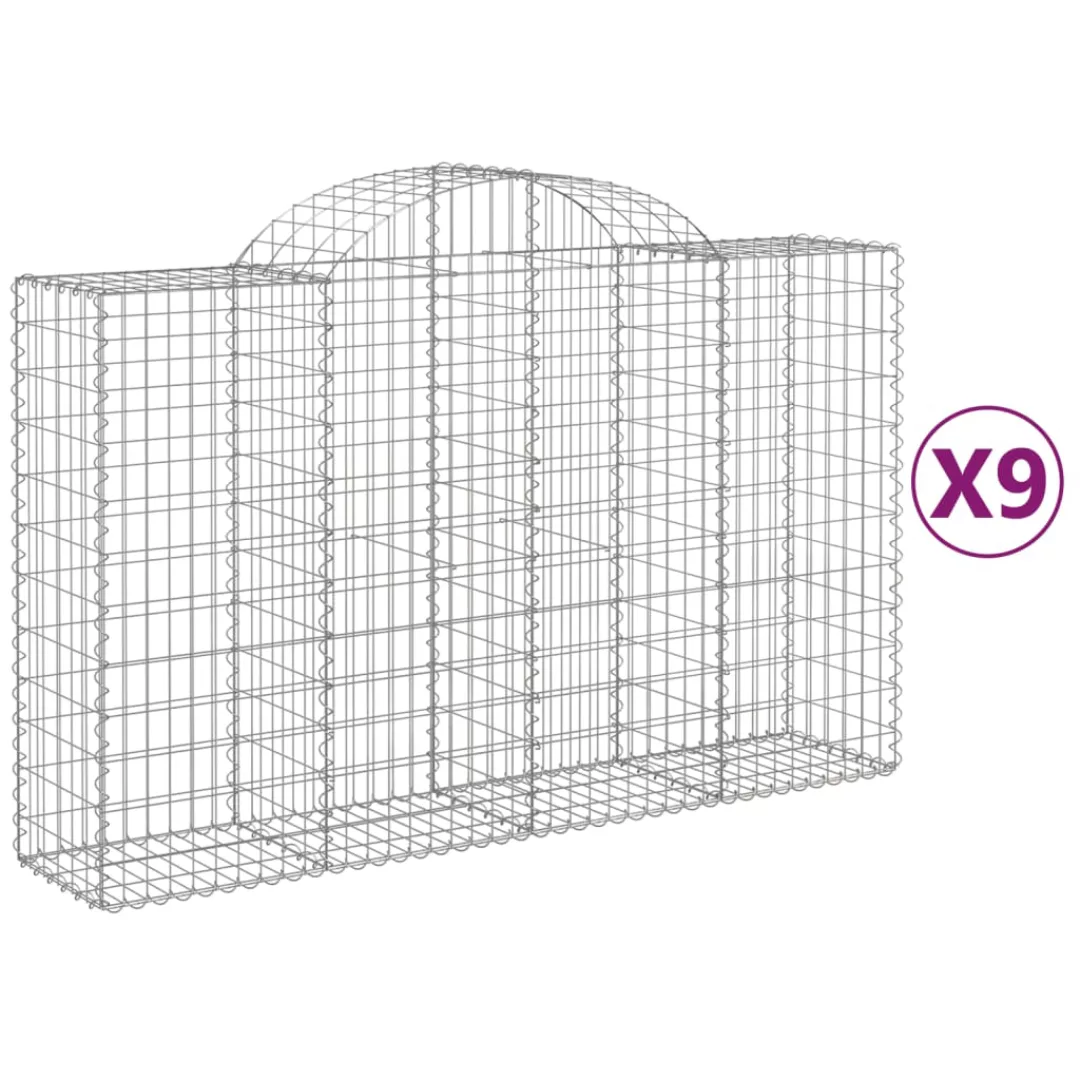 Vidaxl Gabionen Mit Hochbogen 9 Stk. 200x50x120/140cm Verzinktes Eisen günstig online kaufen