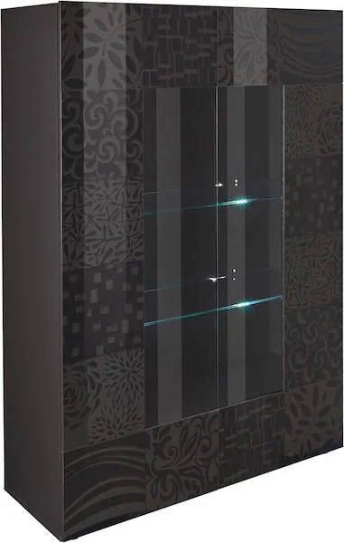 INOSIGN Vitrine "Miro", Stauraumvitrine, Höhe 166 cm mit dekorativem Siebdr günstig online kaufen