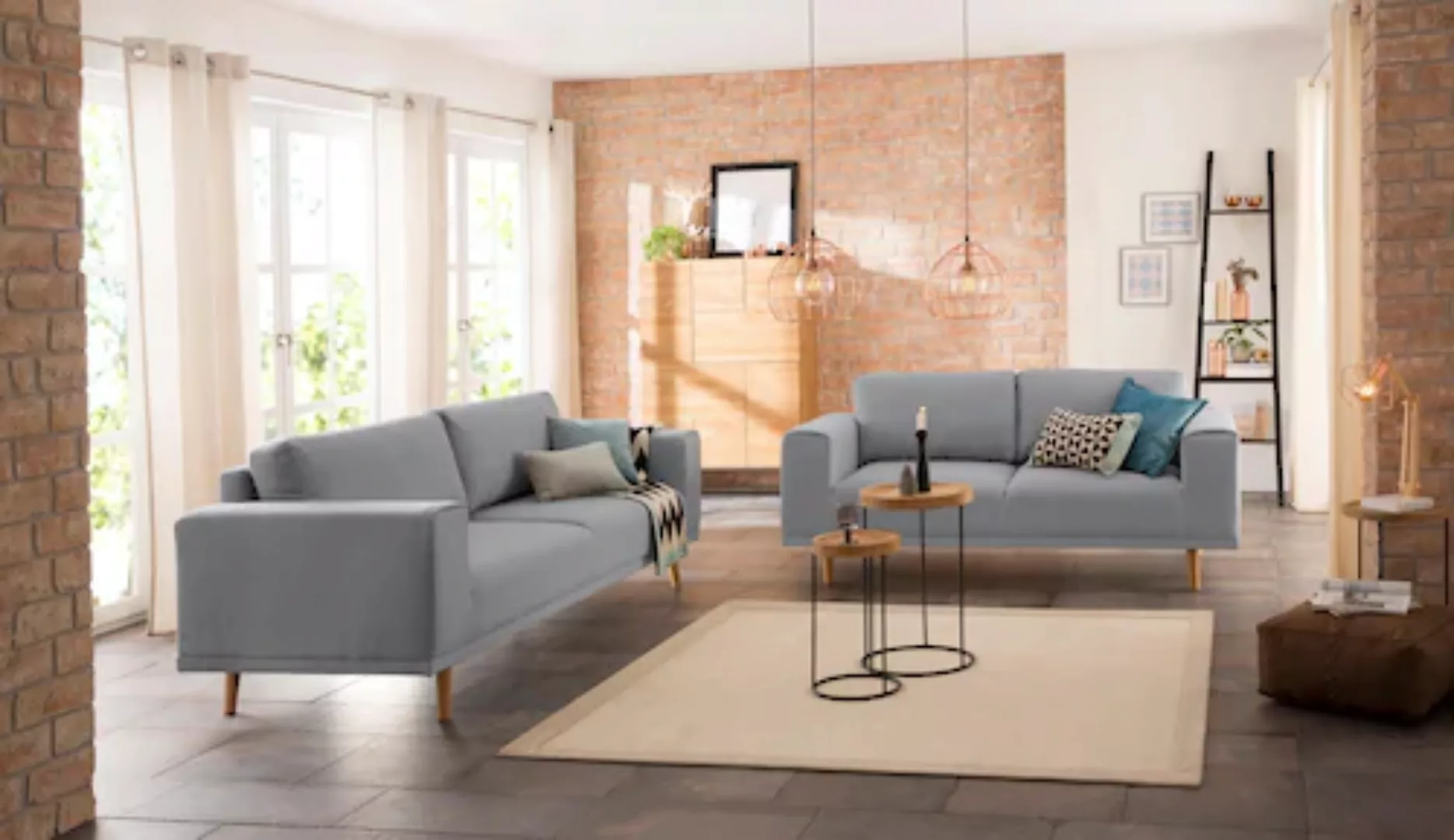 Home affaire 3-Sitzer "Lasse", im scandinavischem Stil mit Holzfüßen günstig online kaufen