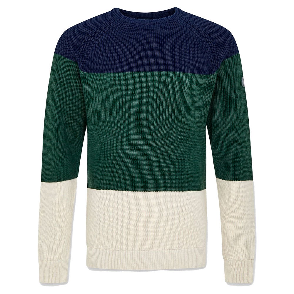 FaÇonnable Color Block Full Rundhalsausschnitt Sweater XL Green / Blue günstig online kaufen