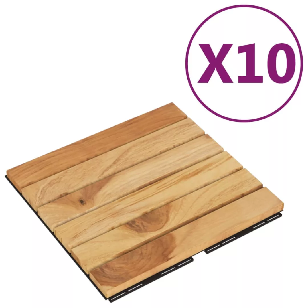 Vidaxl Terrassenfliesen 10 Stk. 30x30 Cm Massivholz Teak Vertikal günstig online kaufen