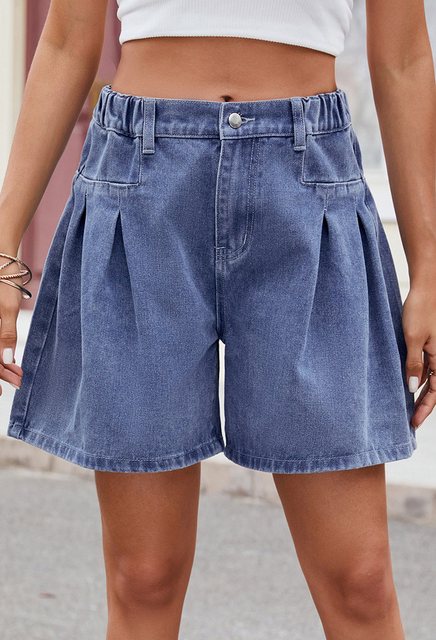 CHENIN Jeansshorts Gewaschene dreiviertelhose aus lockerem denim mit elasti günstig online kaufen