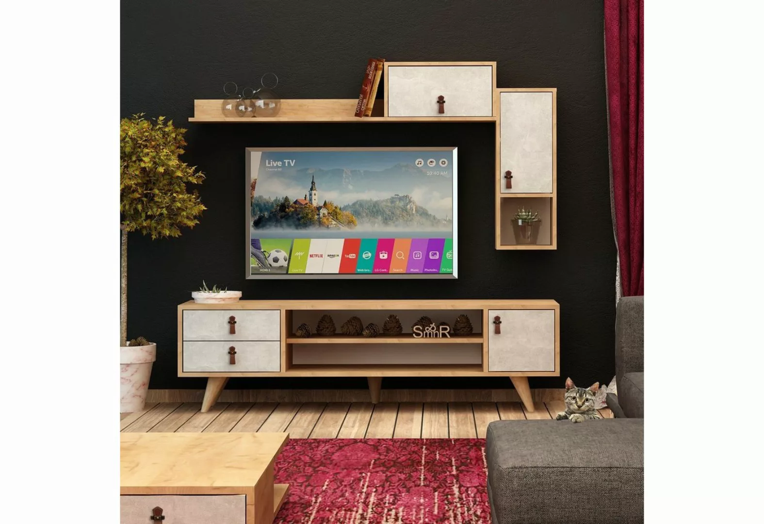 Skye Decor TV-Schrank 100% MELAMINE COATED PARTICLE BOARD, 80 cm x 15 cm x günstig online kaufen