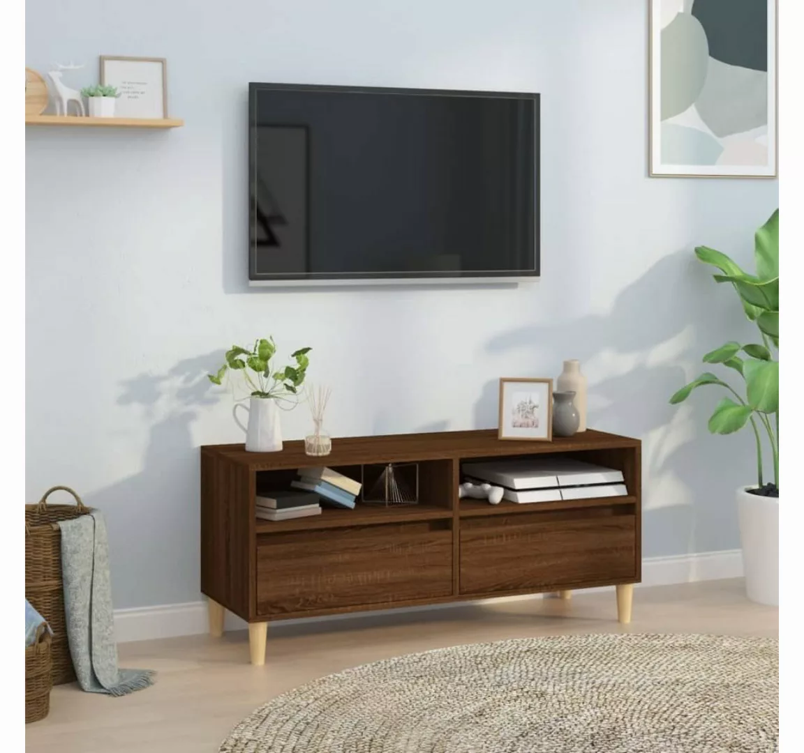 furnicato TV-Schrank Braun Eichen-Optik 100x34,5x44,5 cm Holzwerkstoff günstig online kaufen