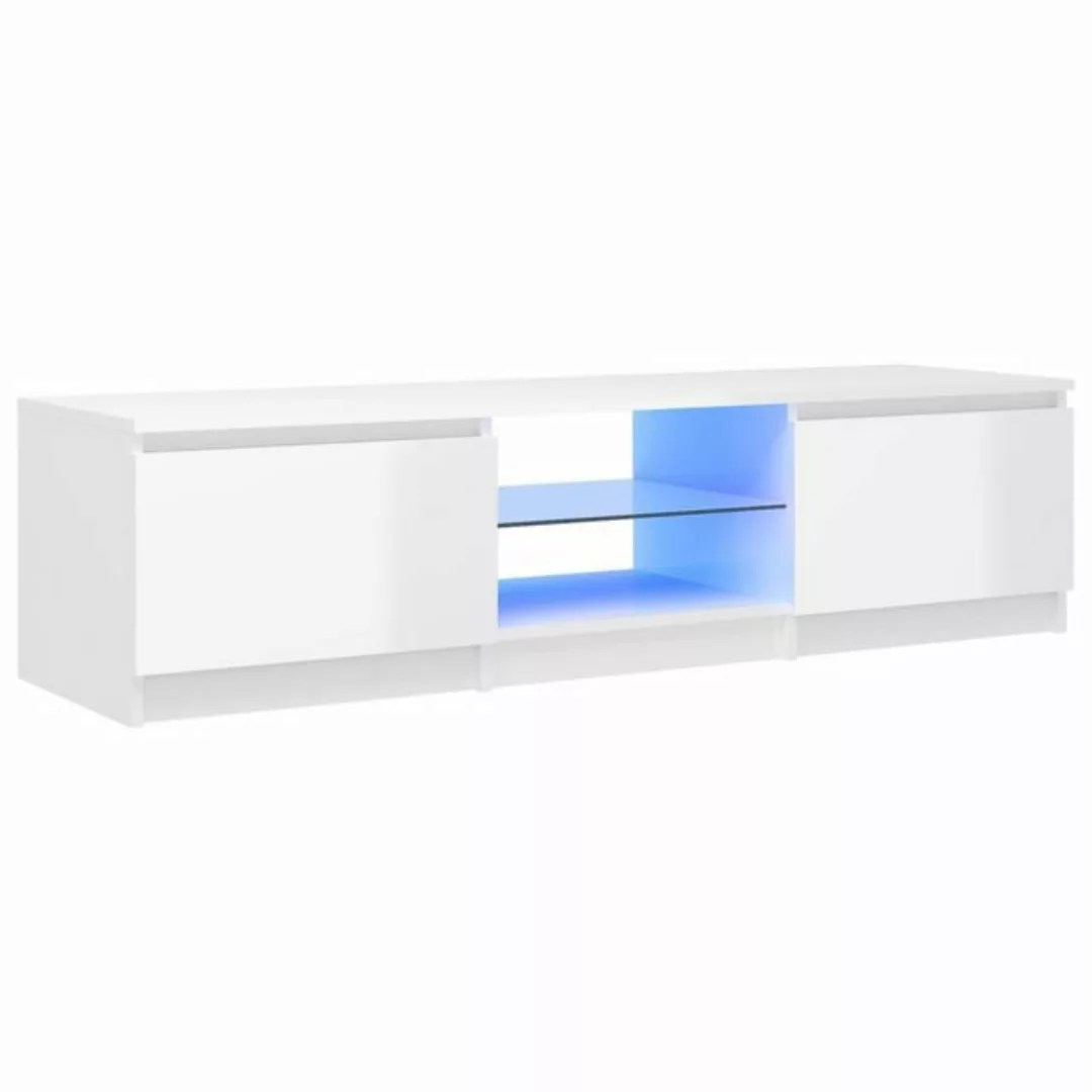 vidaXL TV-Schrank TV-Schrank mit LED-Leuchten Hochglanz-Weiß 140x40x35,5 cm günstig online kaufen