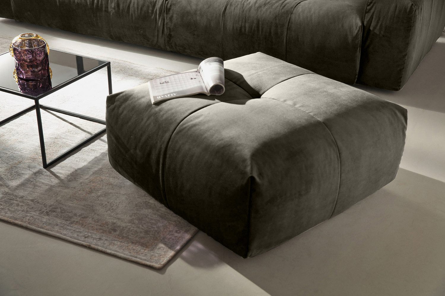 KAWOLA Hocker PALACE, Polsterhocker Velvet verschiedene günstig online kaufen