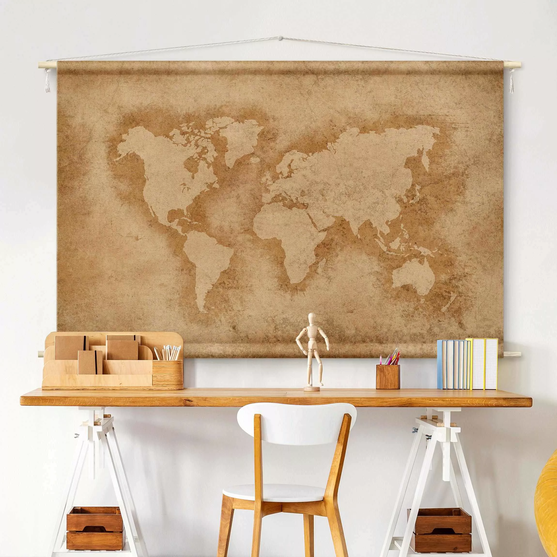 Wandteppich Antike Weltkarte günstig online kaufen