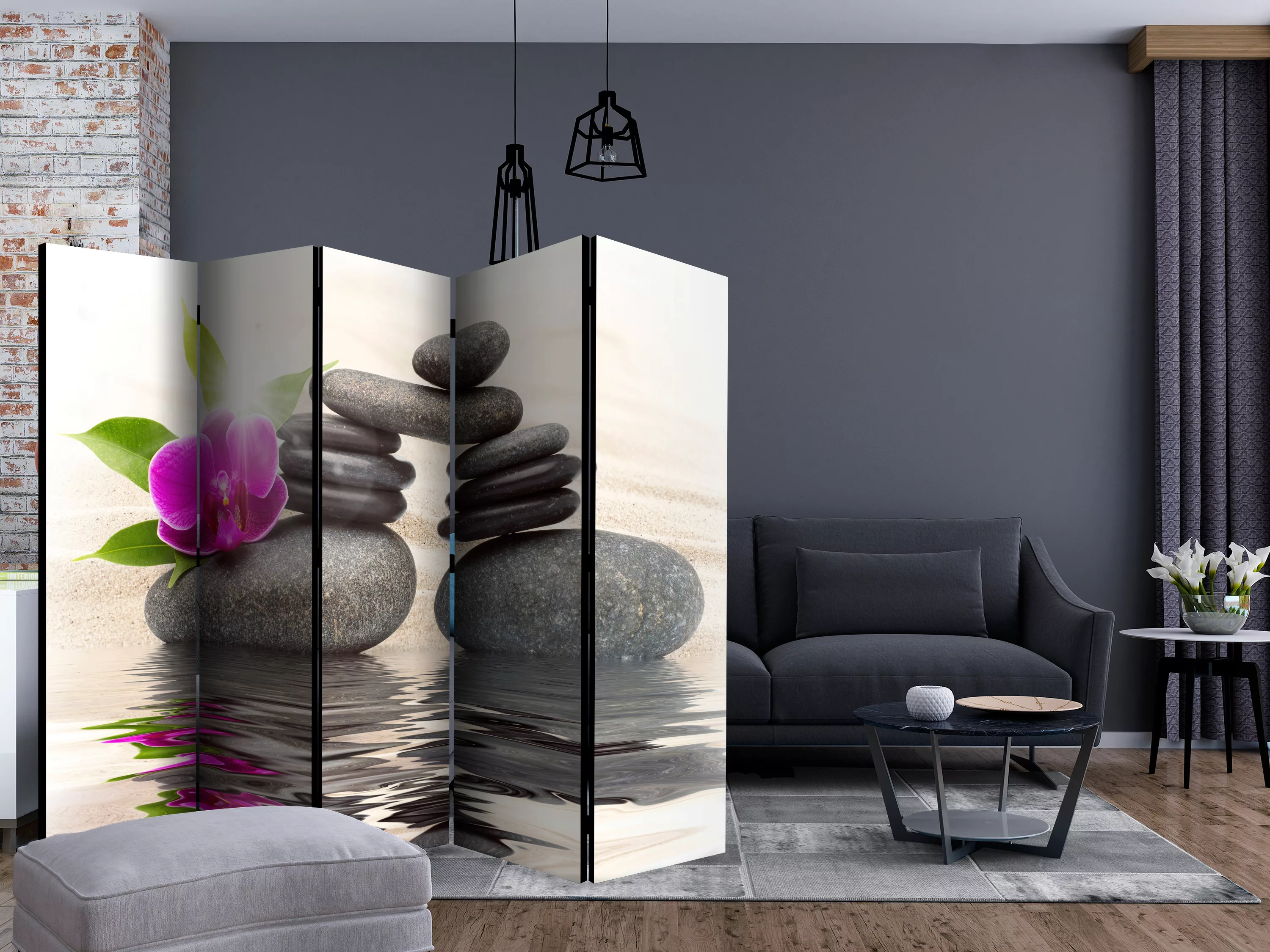 5-teiliges Paravent - Resting Orchid Ii [room Dividers] günstig online kaufen