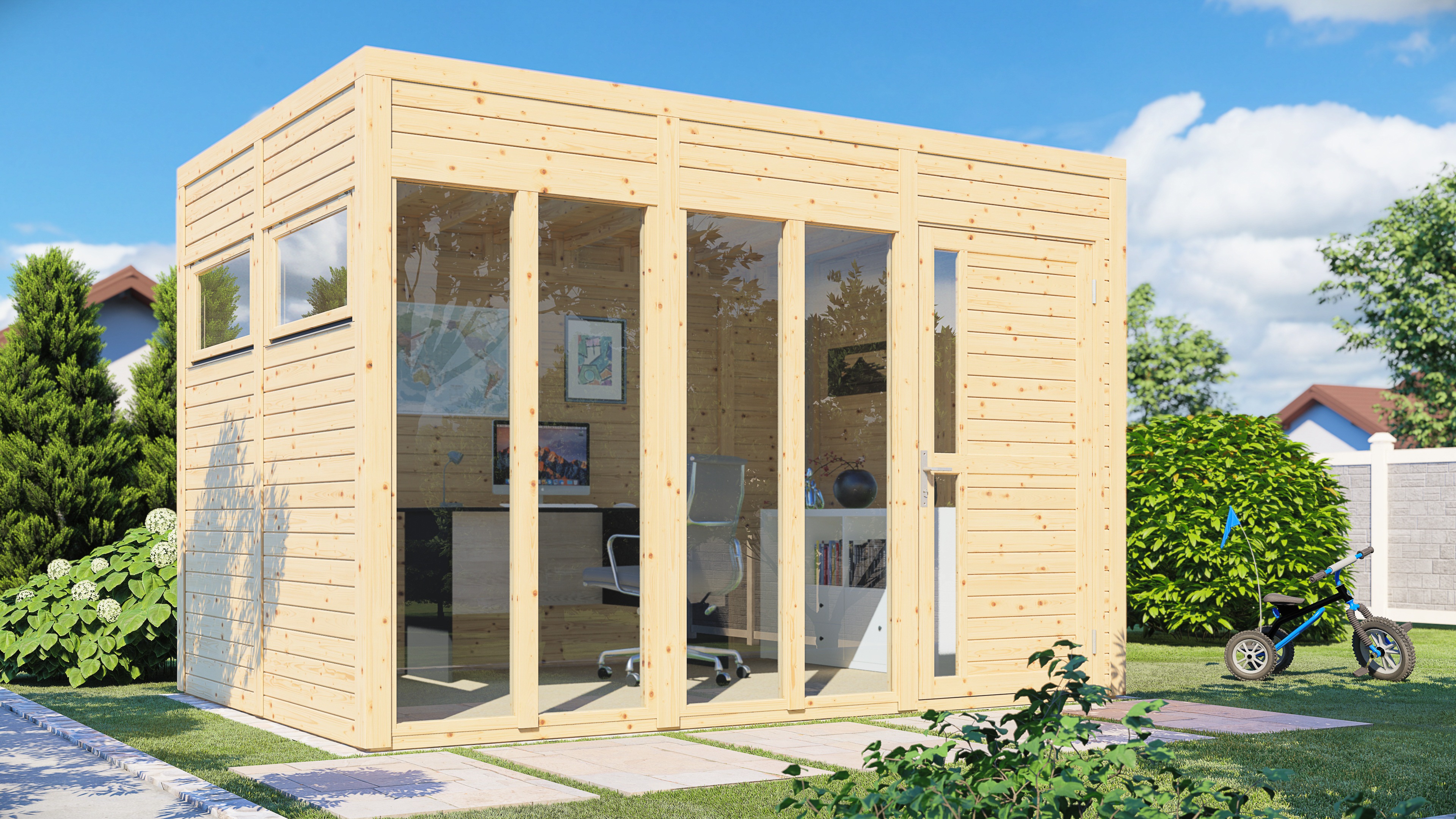 BERTILO Gartenhaus "Cubus 3 Office, in verschiedenen Farben" günstig online kaufen