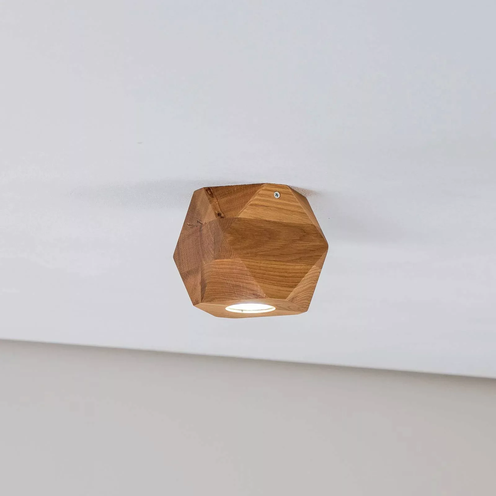 Envostar Peach Puff Deckenlampe Polyeder Holz 1flg günstig online kaufen