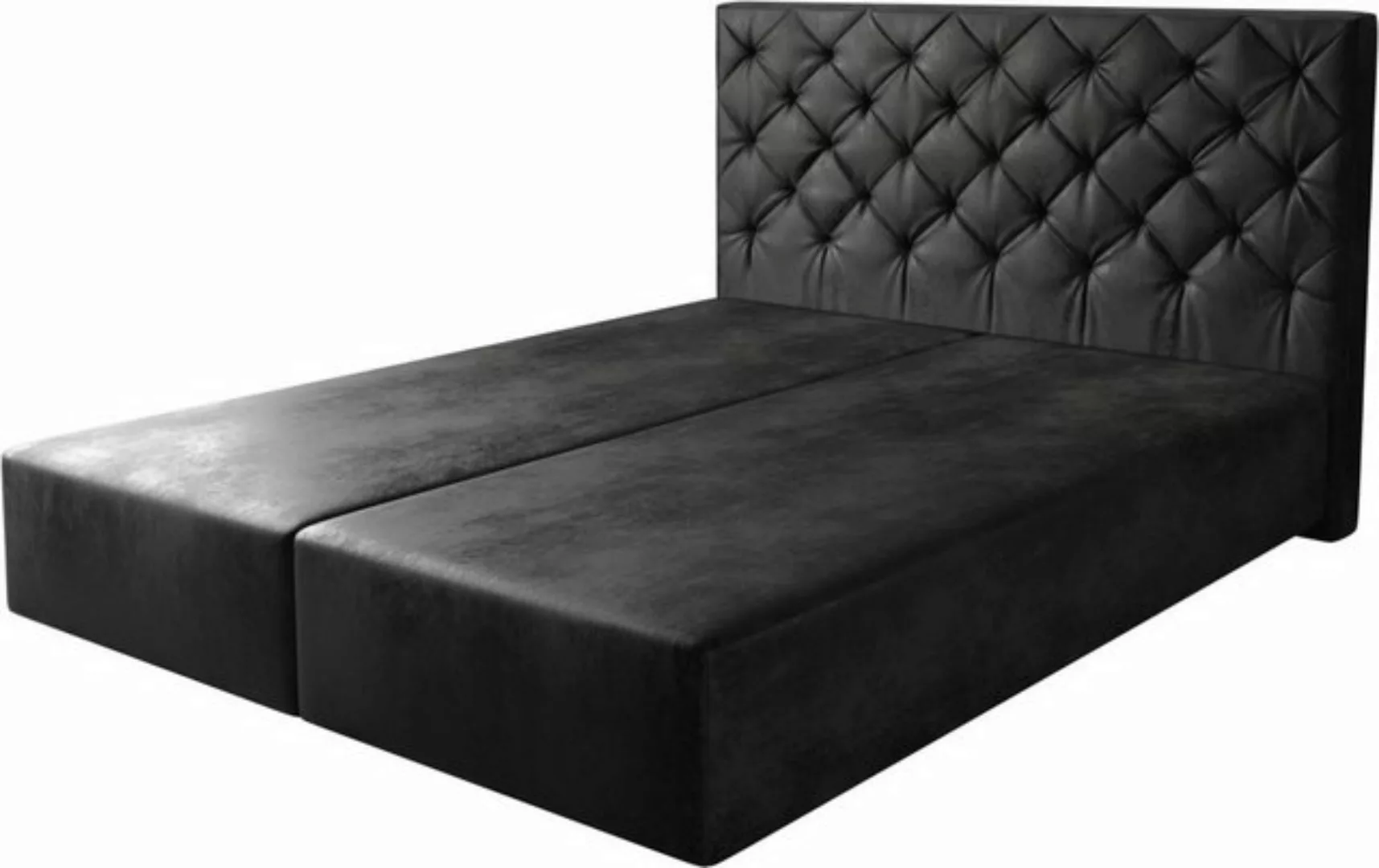 DELIFE Boxspringbett Dream-Great, Mikrofaser Anthrazit Vintage 160x200 cm günstig online kaufen