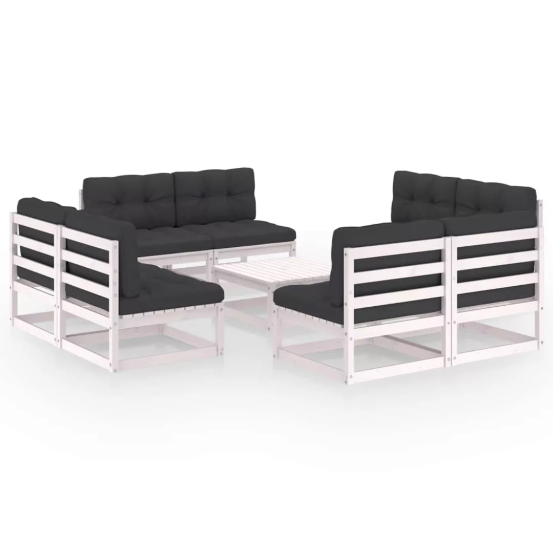 9-tlg. Garten-lounge-set Mit Kissen Kiefer Massivholz günstig online kaufen