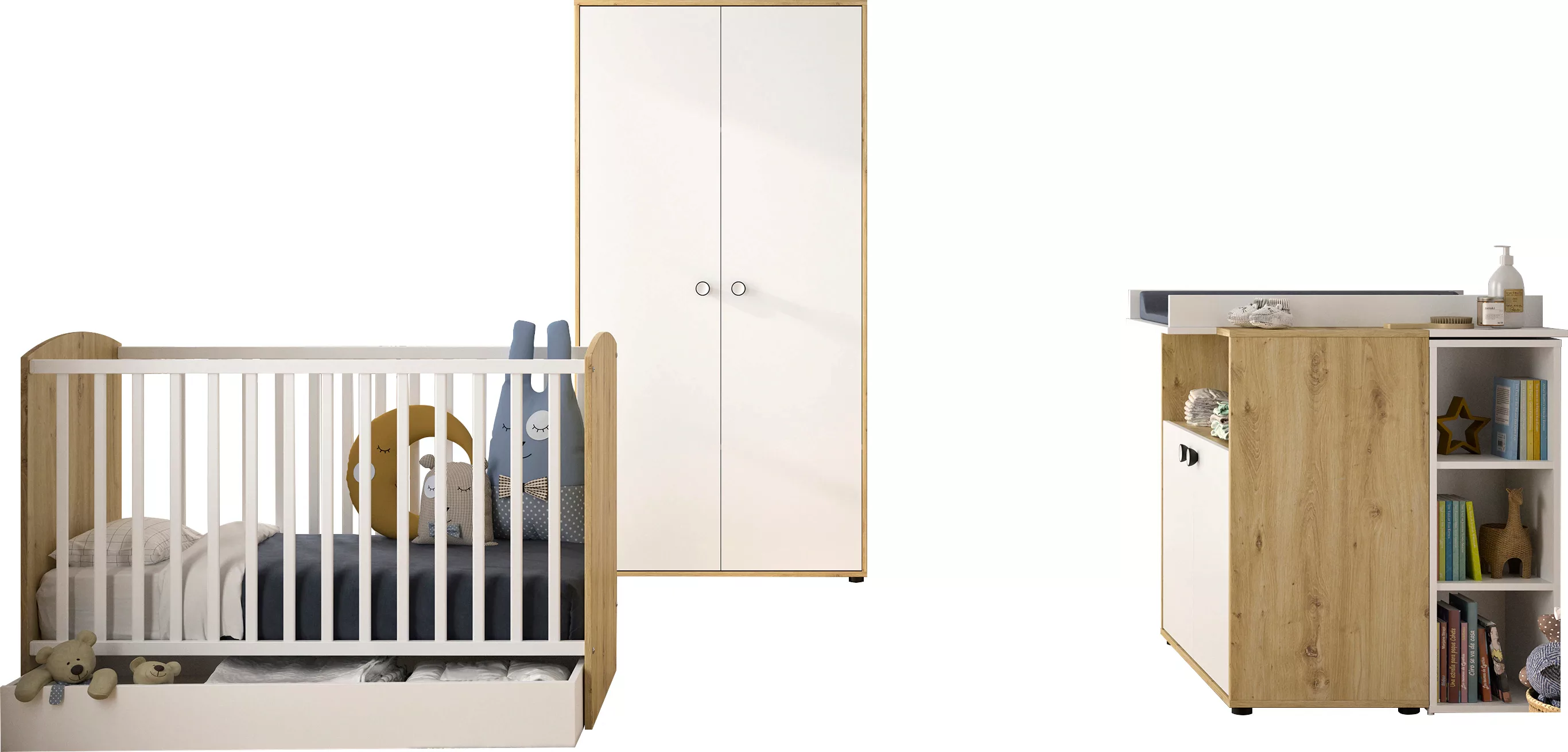 Galipette Babyzimmer-Komplettset "Arthur", (6 tlg., mit Schrank, Bett mit S günstig online kaufen