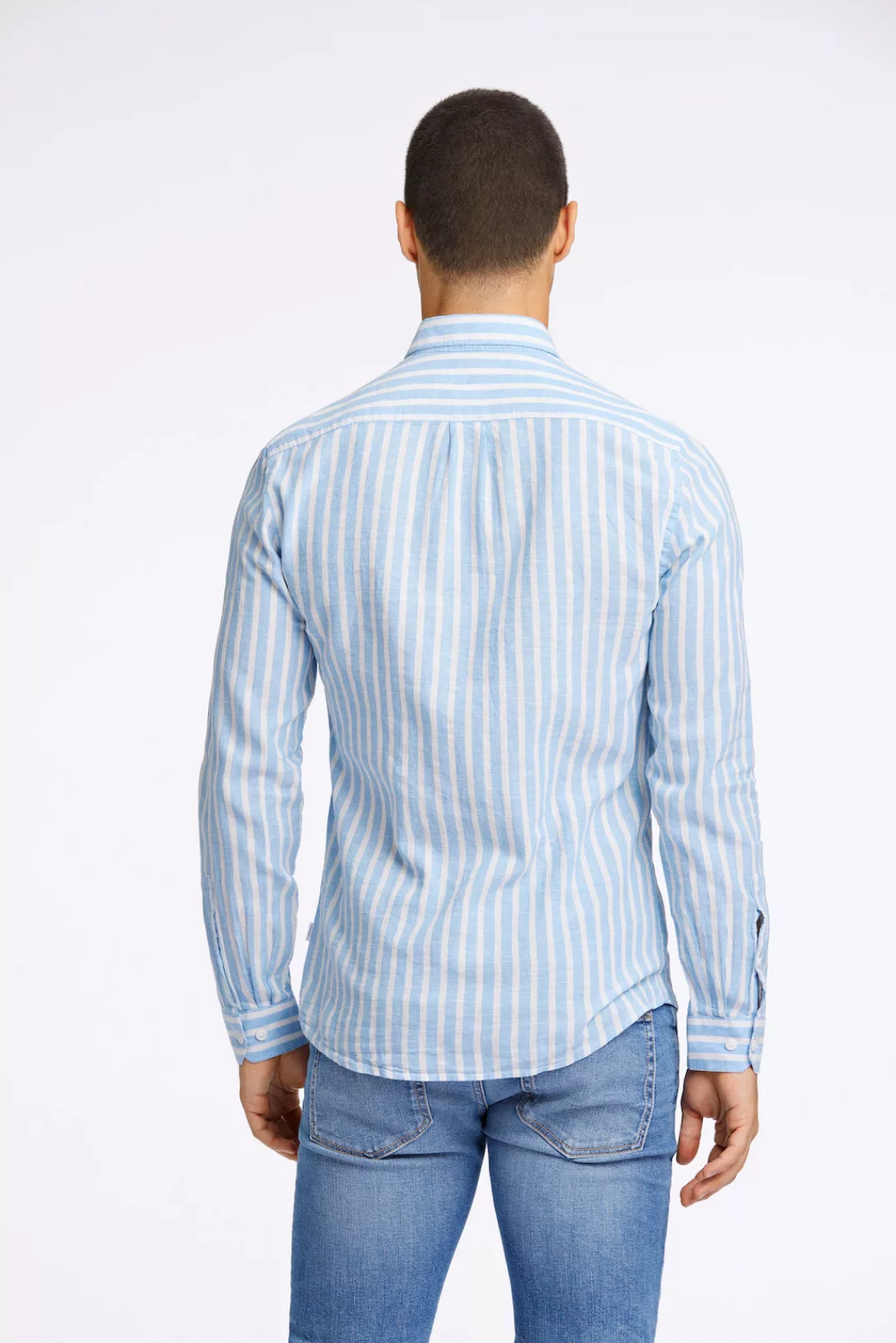 LINDBERGH Leinenhemd langarm aus Leinen und mit Streifen-Muster günstig online kaufen