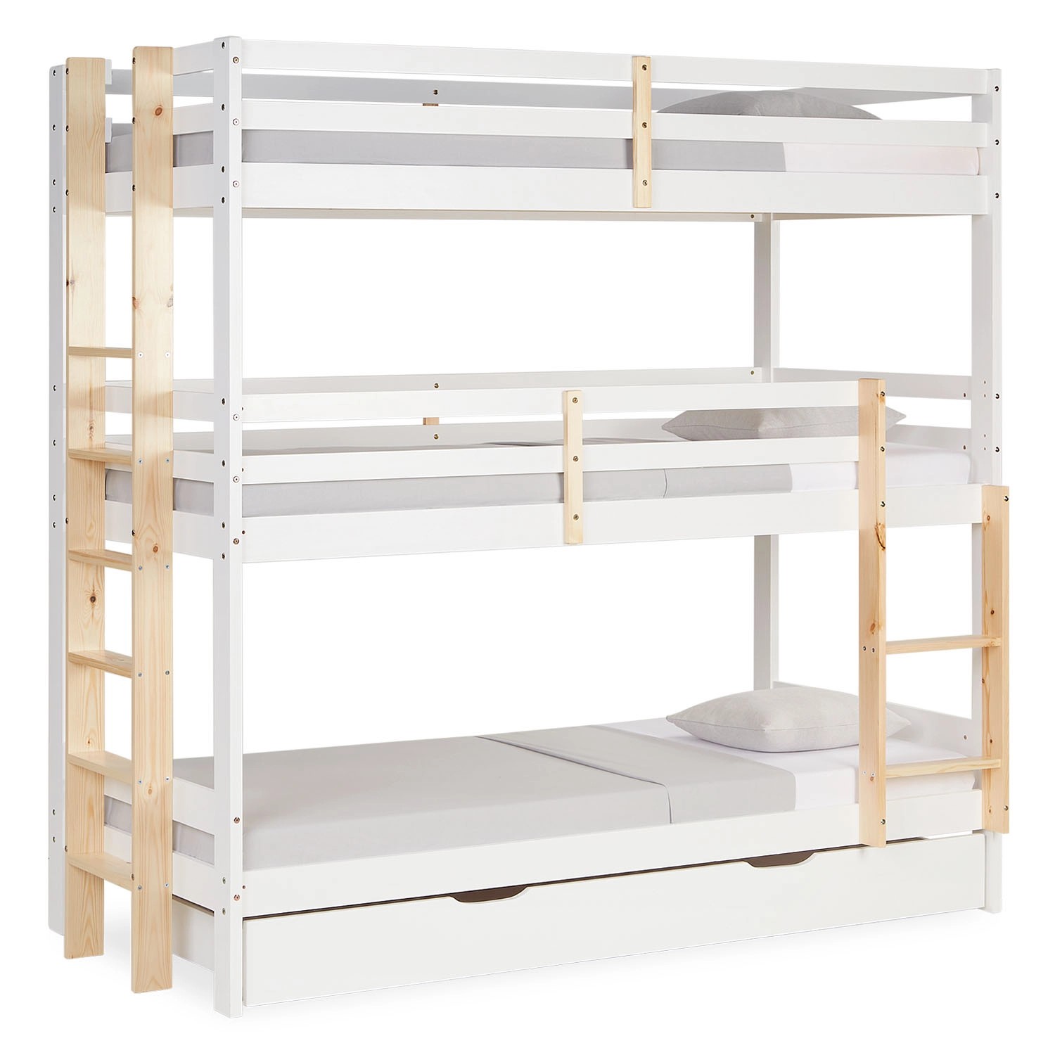 Homestyle4u Etagenbett 90x200 Dreifach Hochbett Weiß günstig online kaufen