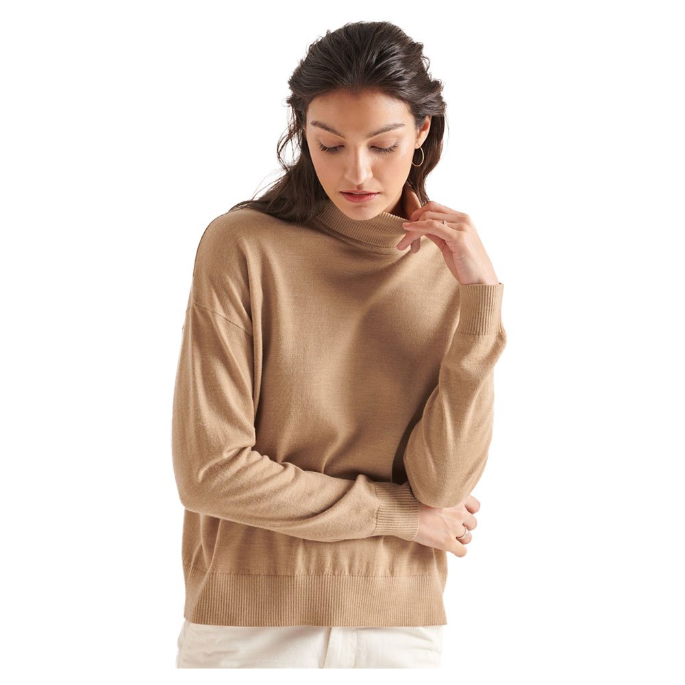 Superdry Merino Drop Shoulder Rollkragen Sweater XL Praline günstig online kaufen