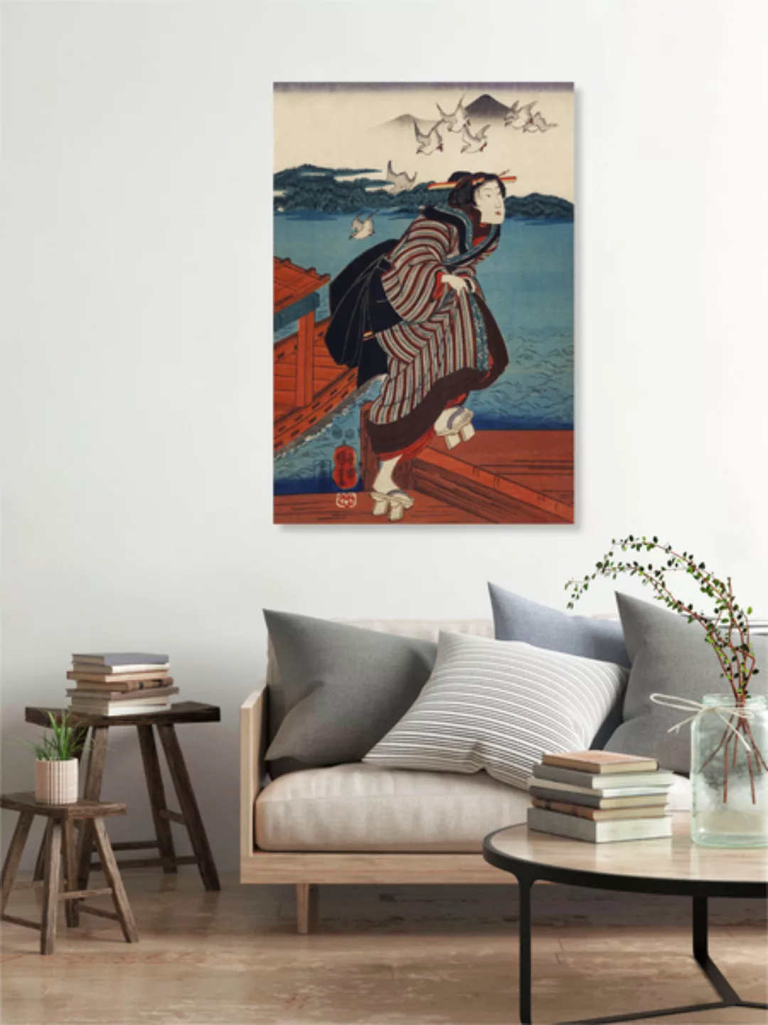 Poster / Leinwandbild - Utagawa Kuniyoshi: Sanbashi No Onna günstig online kaufen