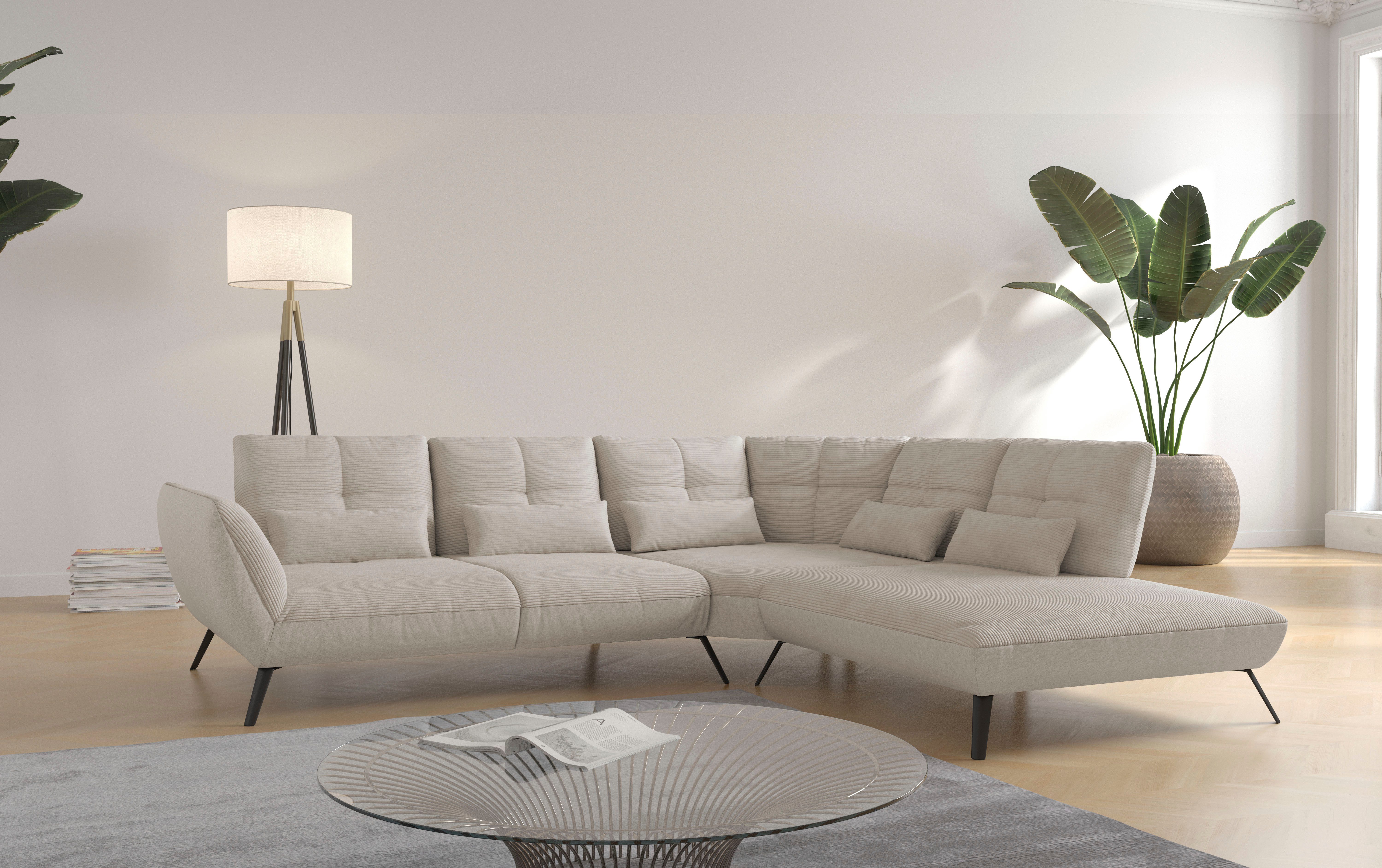 Places of Style Ecksofa "Mikado L-Form", inkl. Sitztiefenverstellung und Ar günstig online kaufen
