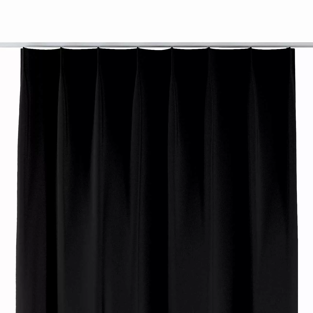 Vorhang mit flämischen 1-er Falten, schwarz, Blackout (verdunkelnd) (269-99 günstig online kaufen