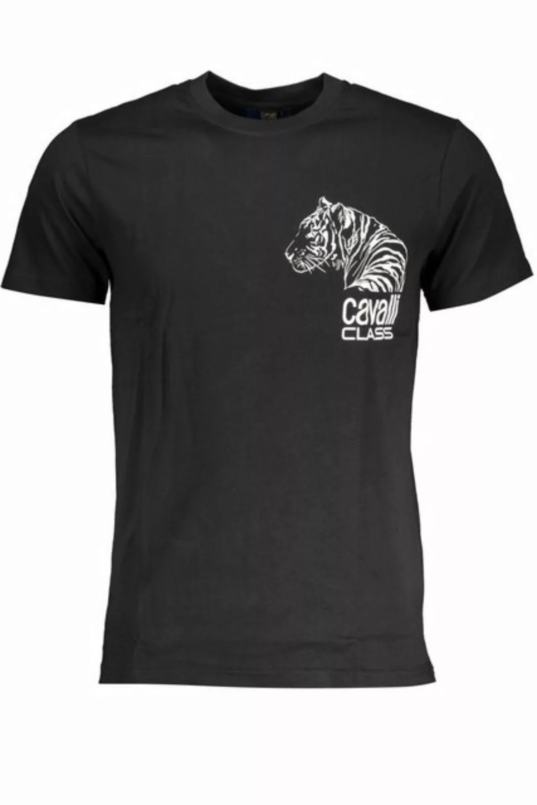 Cavalli Class T-Shirt Stylisches Herren Kurzarmshirt, Schwarz mit Print günstig online kaufen