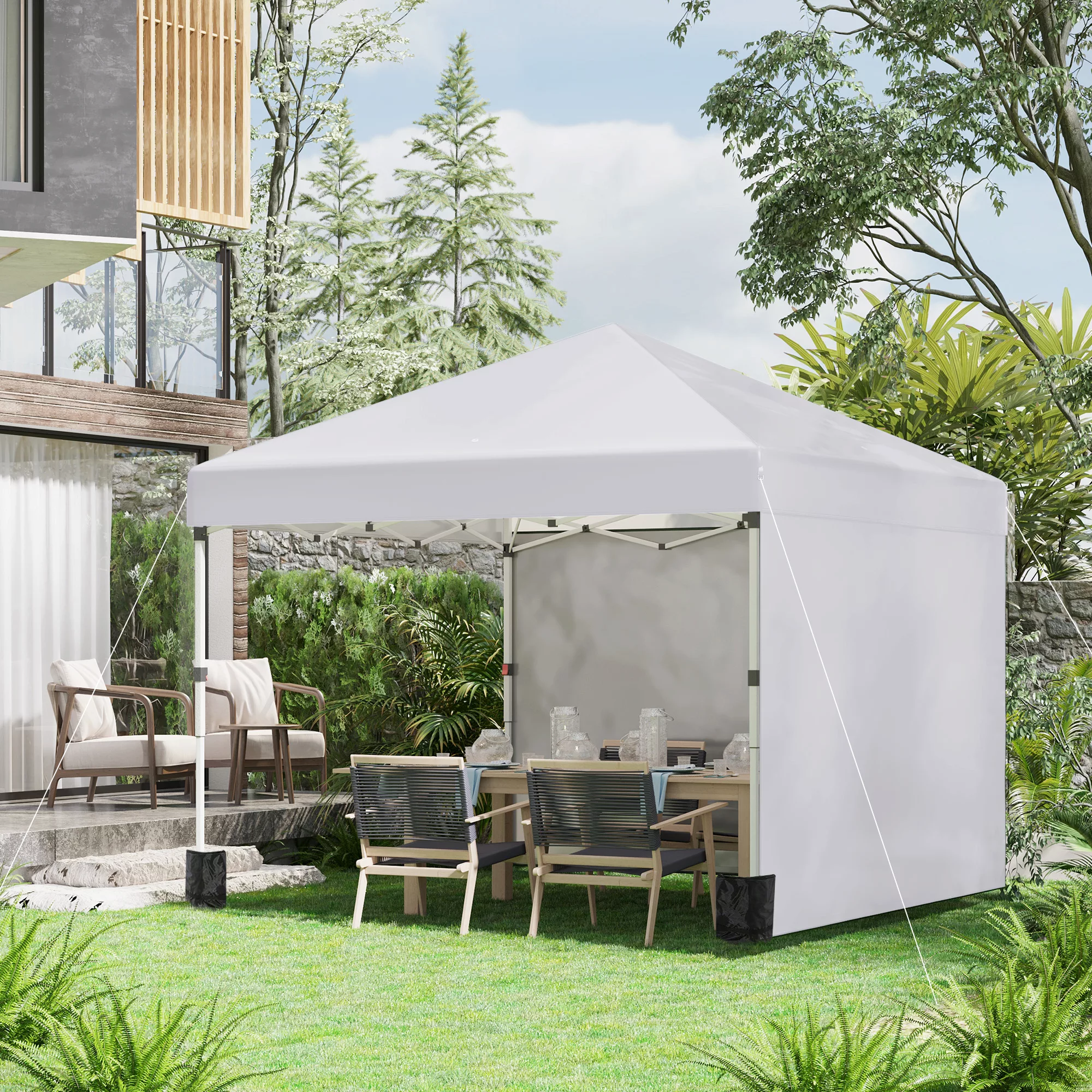 HOMCOM Sandsack für Gartenpavillon aus Stahl in Weiß, stabiler Schutz gegen günstig online kaufen