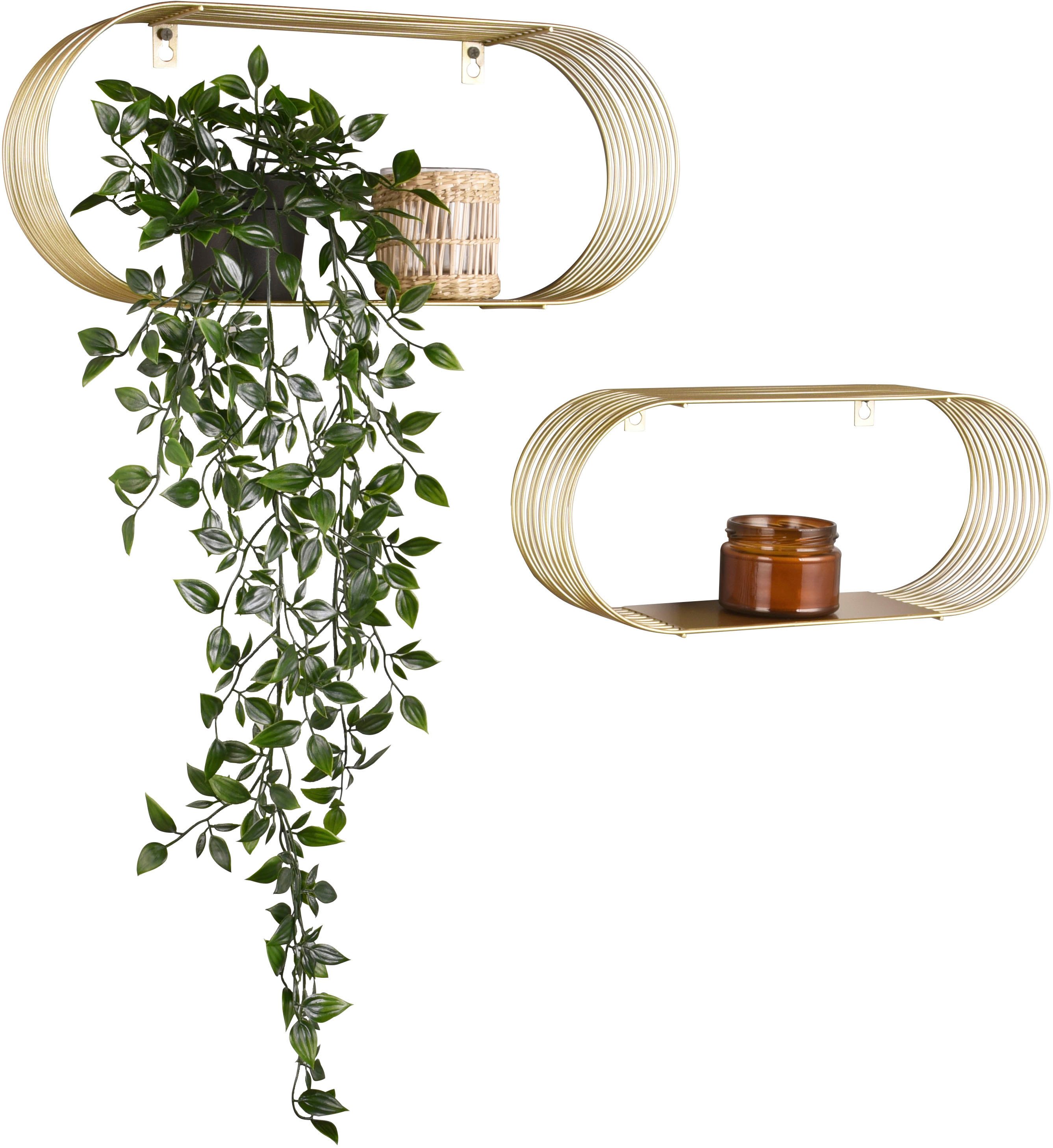 Wandregal 2er-Set  Joyce ¦ gold ¦ Maße (cm): B: 10 H: 18 Regale > Regalsets günstig online kaufen