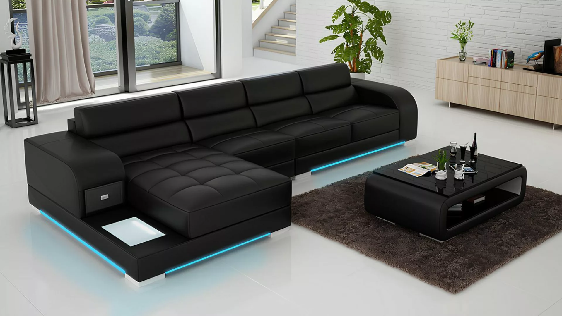 Xlmoebel Sofa Ledersofa Eckcouch Wohnlandschaft Ecksofa Eckgarnitur Moderne günstig online kaufen