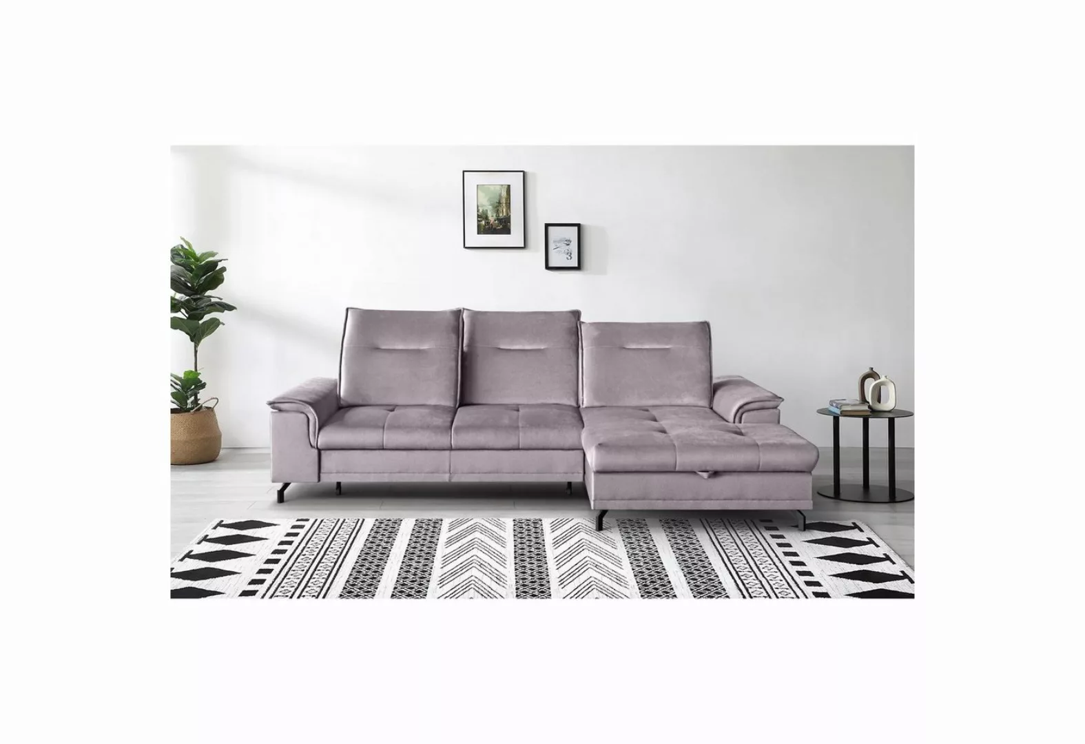 Beautysofa Ecksofa Bruno mini, moderne Ecke mit verstellbaren Kopfstützen, günstig online kaufen