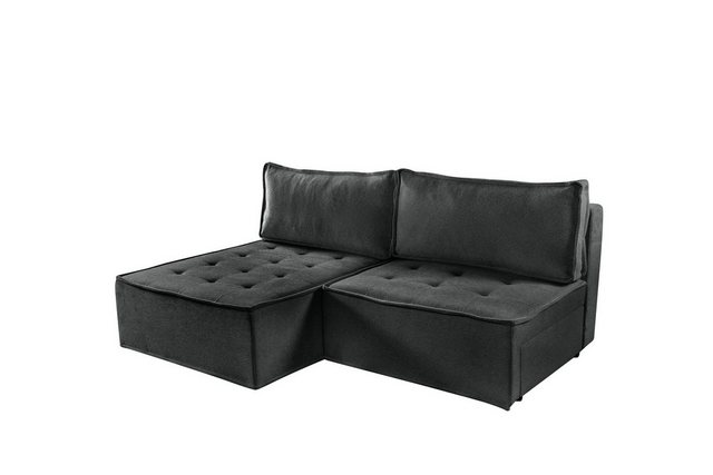 Fun Möbel Ecksofa Schlafsofa AMALIA Stoff Raven, Rundumbezug, inkl. Bettkas günstig online kaufen