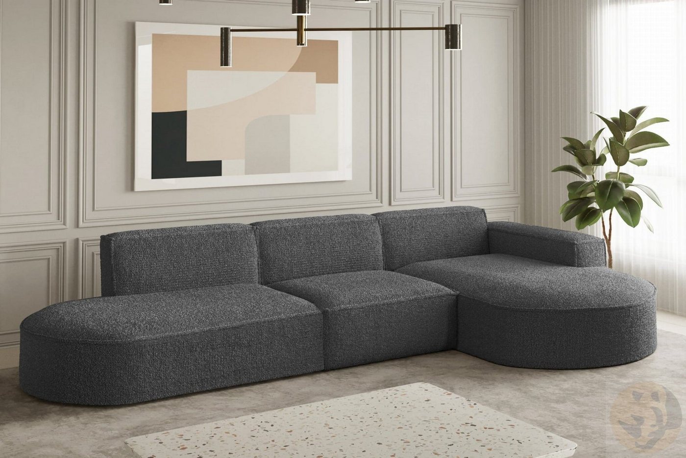 Friderik-EU Ecksofa PARMA L Couch Moderner Minimalismus 296x165cm, gepolste günstig online kaufen