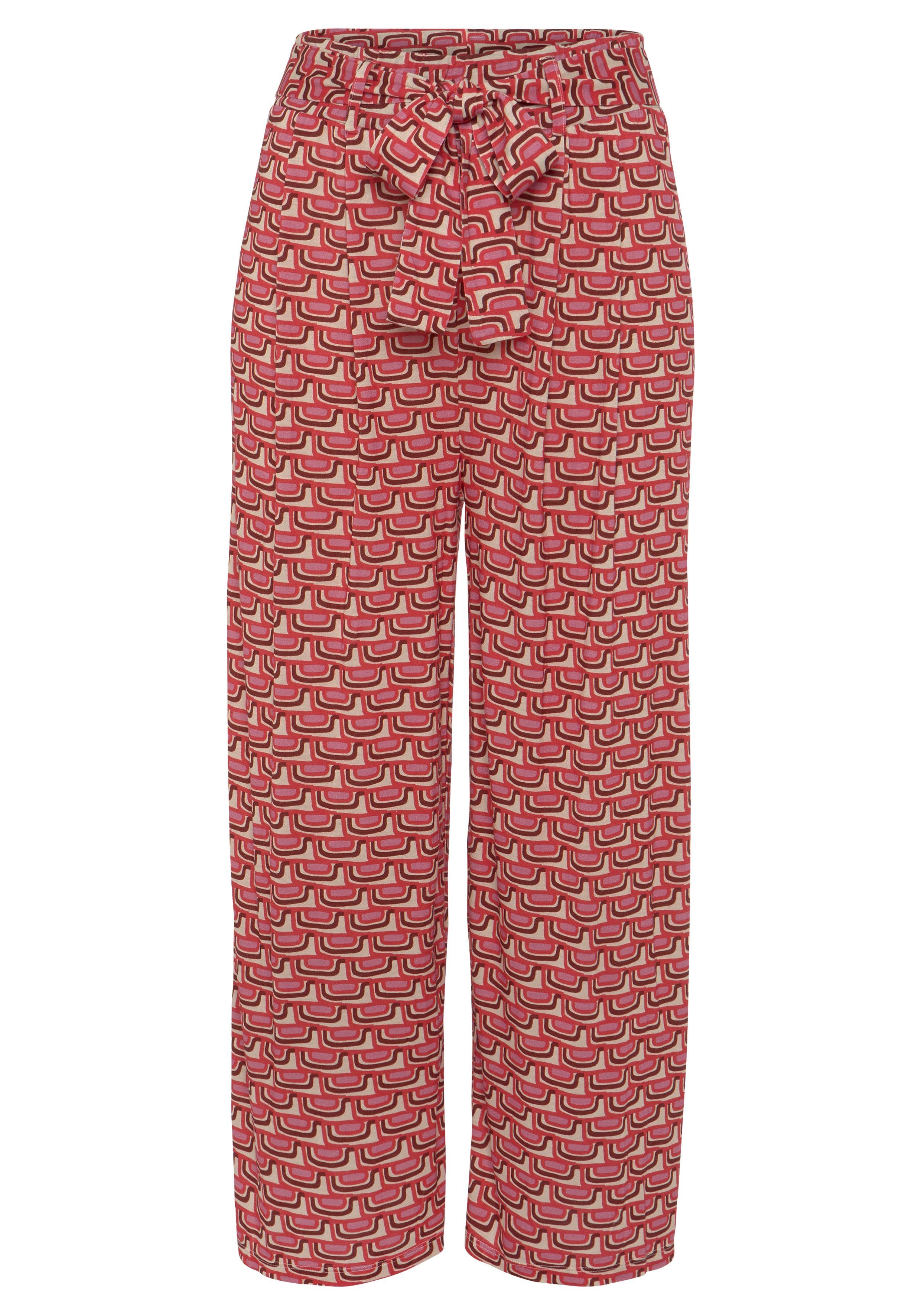 Vivance Culotte, (mit Bindegürtel), mit Retroprint, leichte Jerseyhose, Som günstig online kaufen