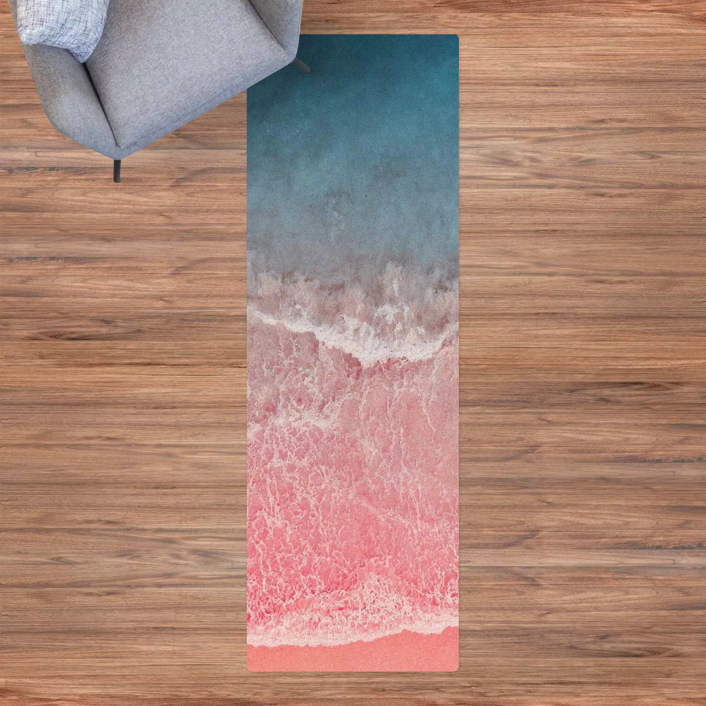 Kork-Teppich Ozean in Pink günstig online kaufen