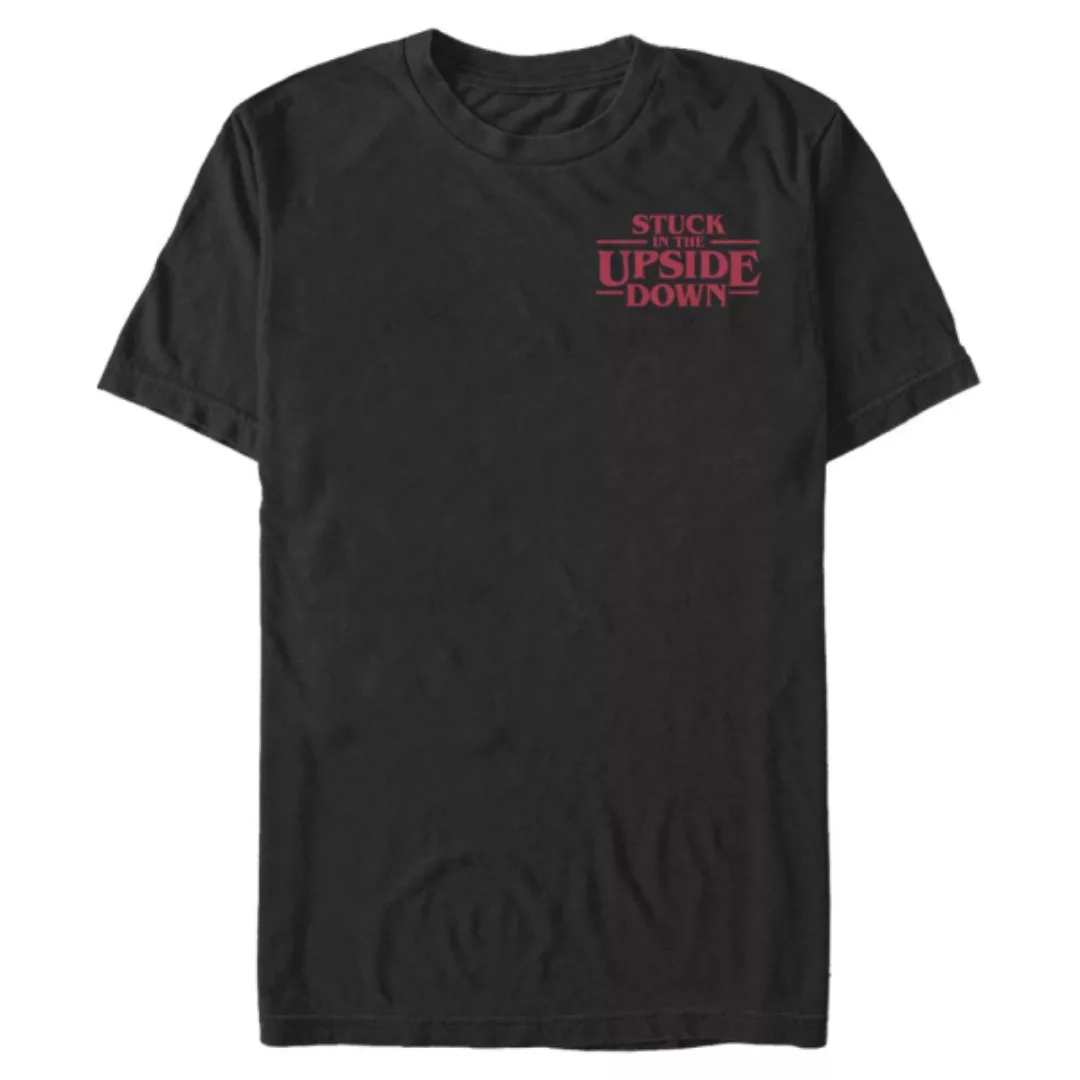 Netflix - Stranger Things - Text Upside Down Pocket - Männer T-Shirt günstig online kaufen