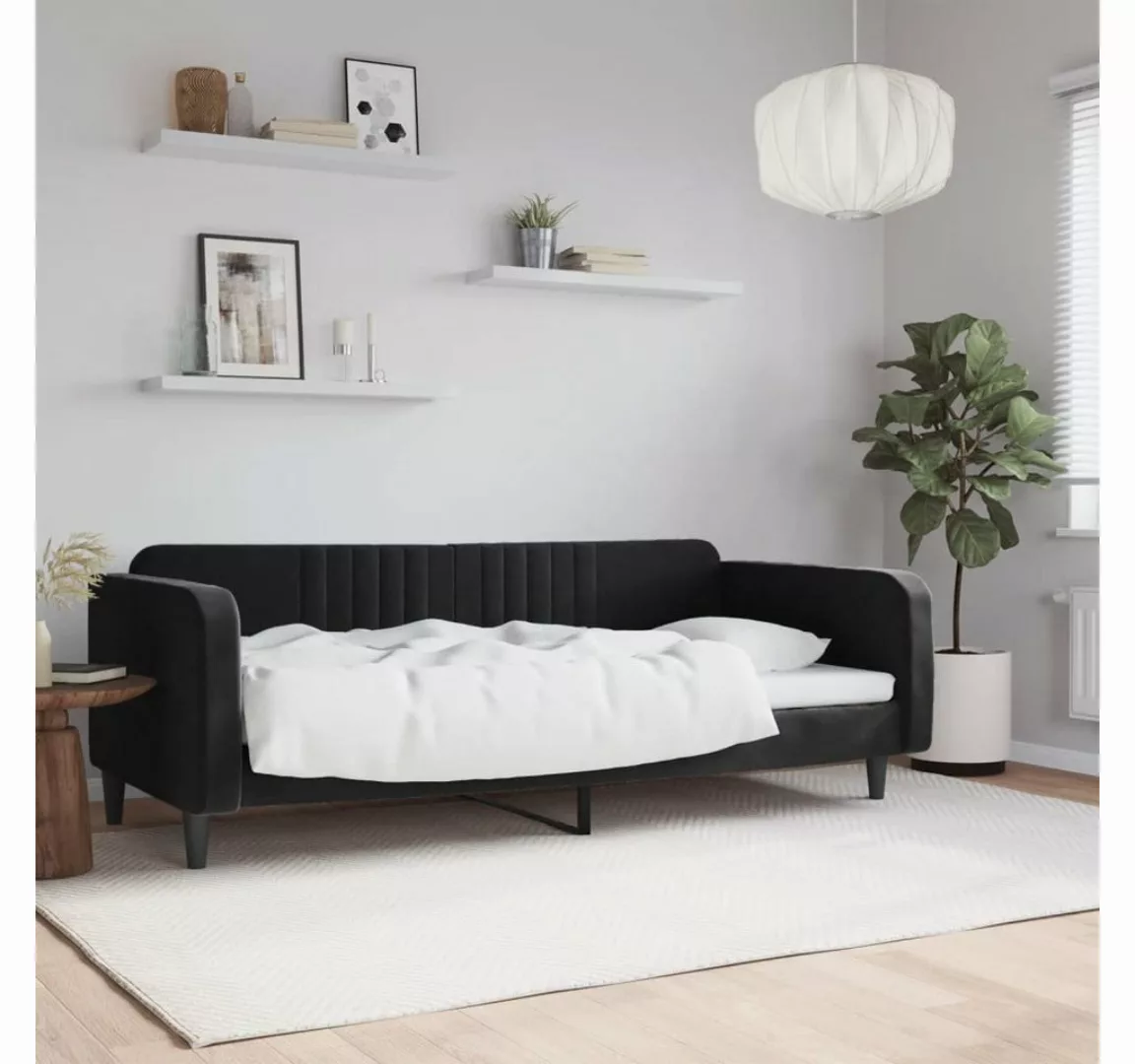 furnicato Bett Tagesbett Schwarz 90x200 cm Samt günstig online kaufen